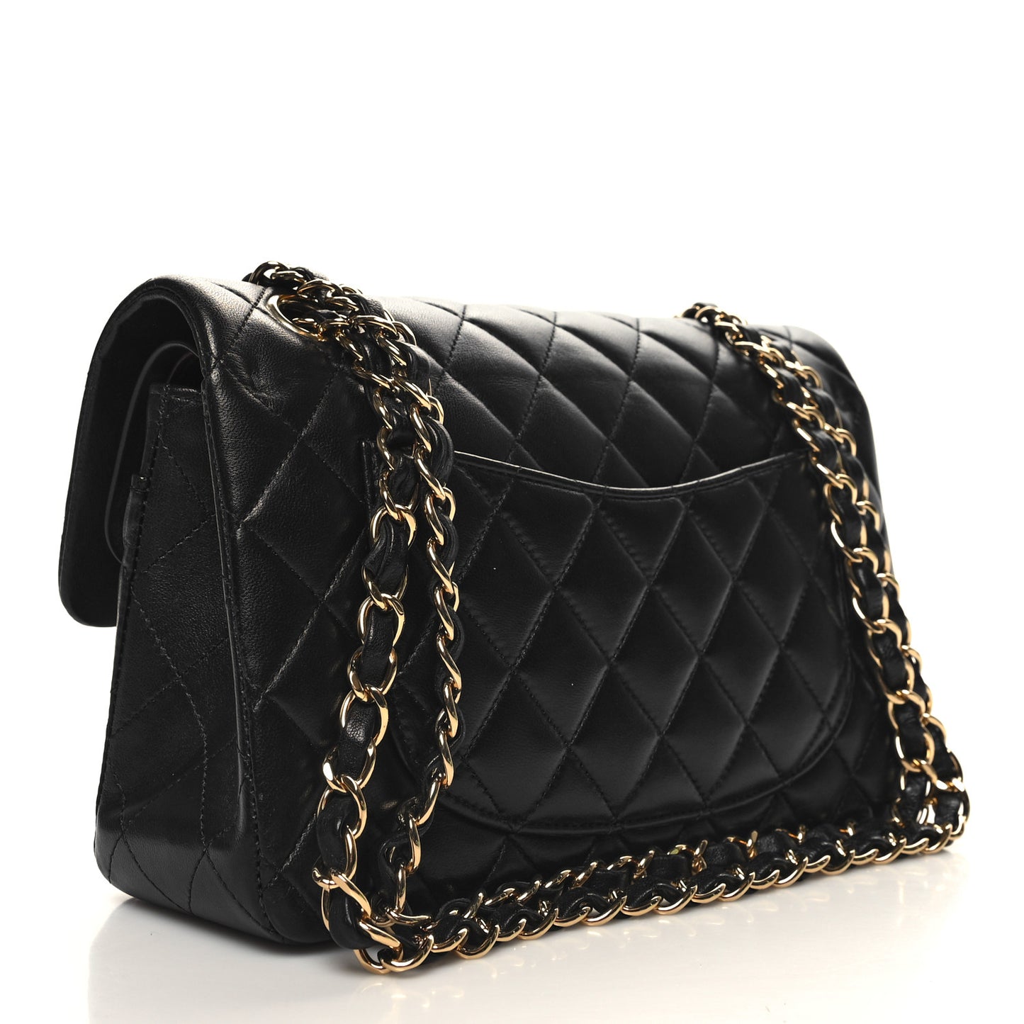 Lambskin Quilted Small Double Flap Black