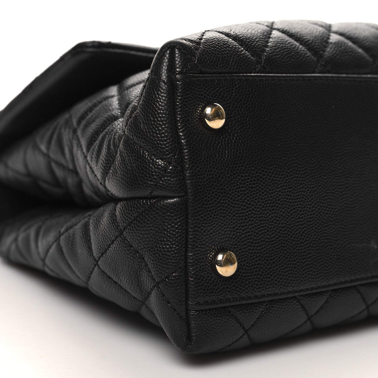 Caviar Quilted Medium Coco Handle Flap Black