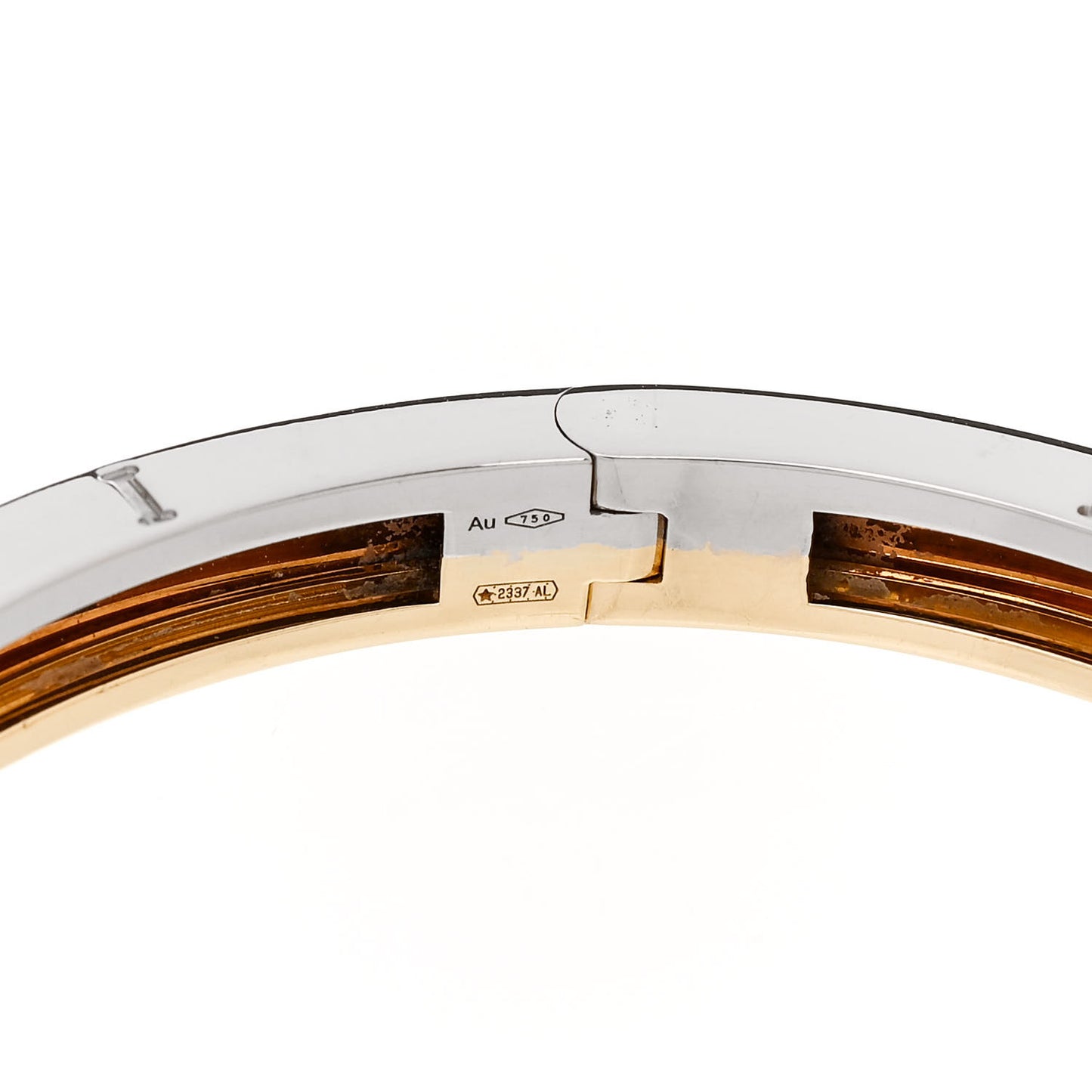 18K Yellow White Rose Gold Narrow B.Zero1 Bangle Bracelet L