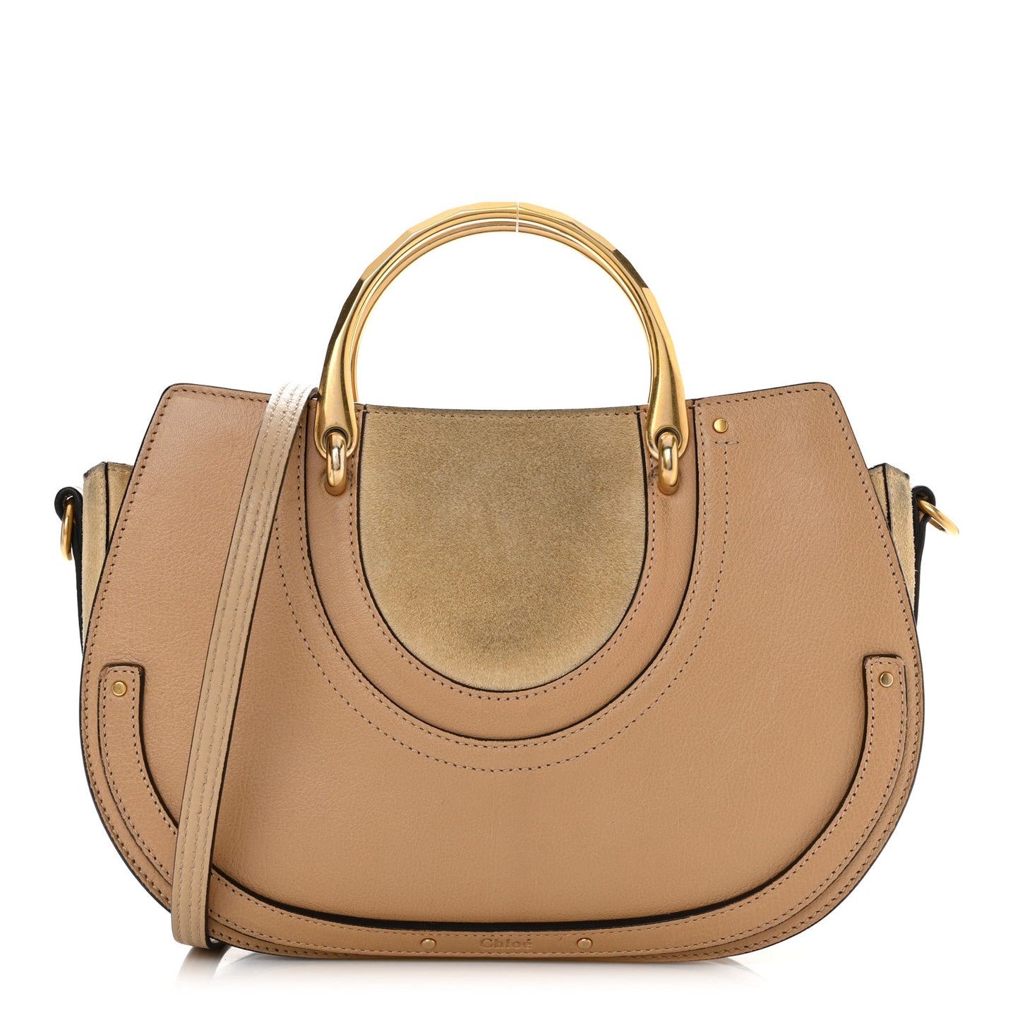 Calfskin Suede Medium Pixie Shoulder Bag Tan