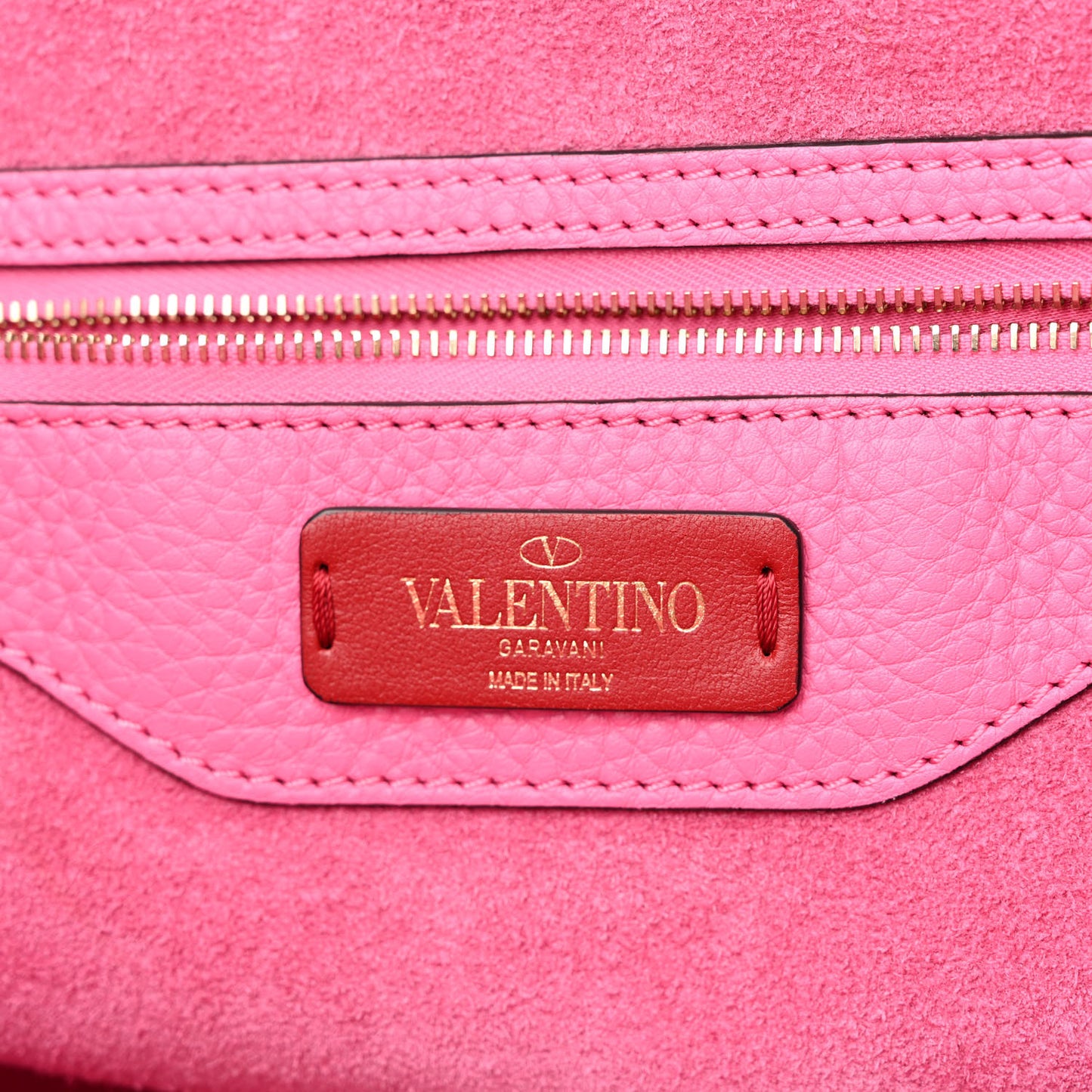 Grained Calfskin Rockstud Shoulder Tote Feminine Pink