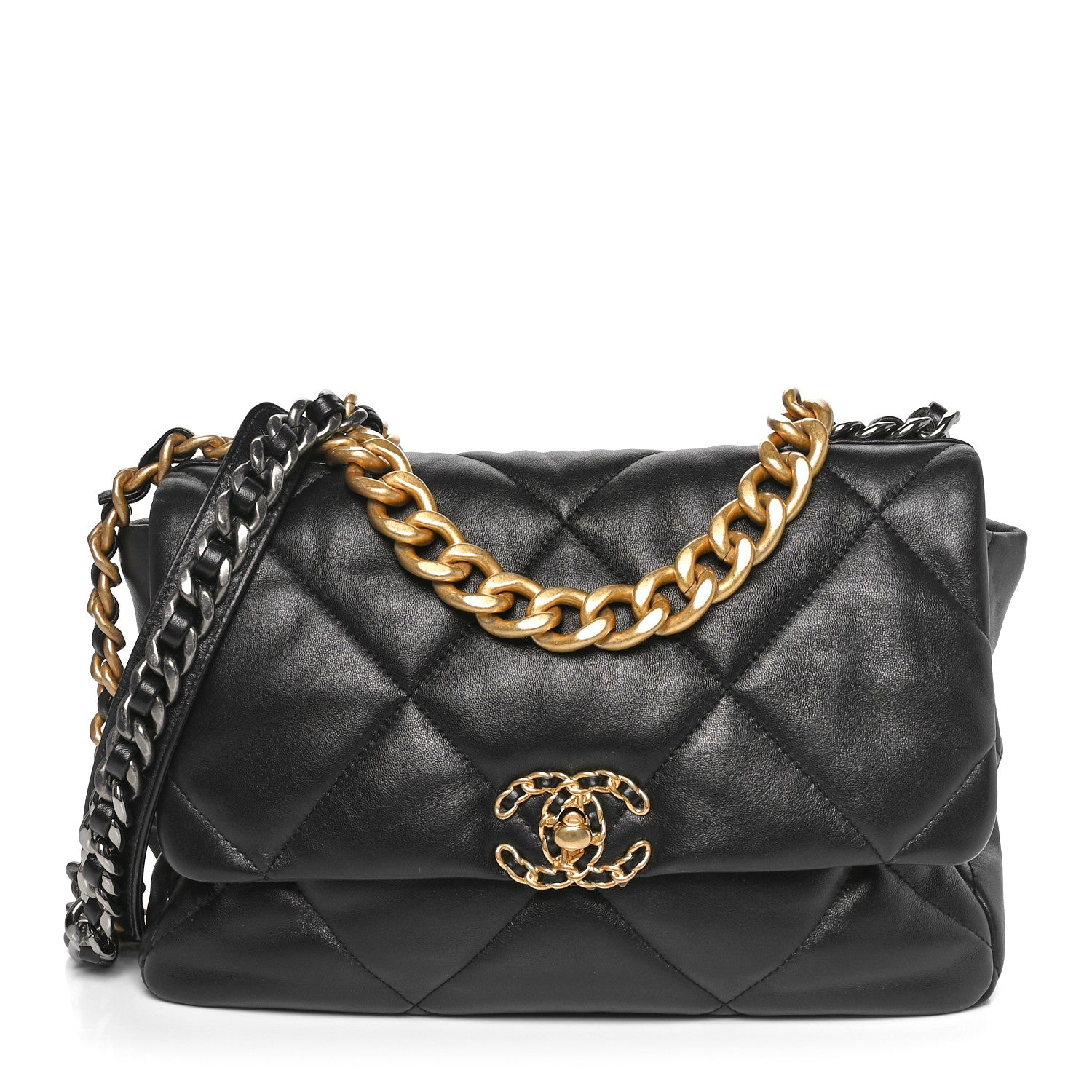 Chanel Lambskin Quilted Large Chanel 19 Flap Black 1 of 10