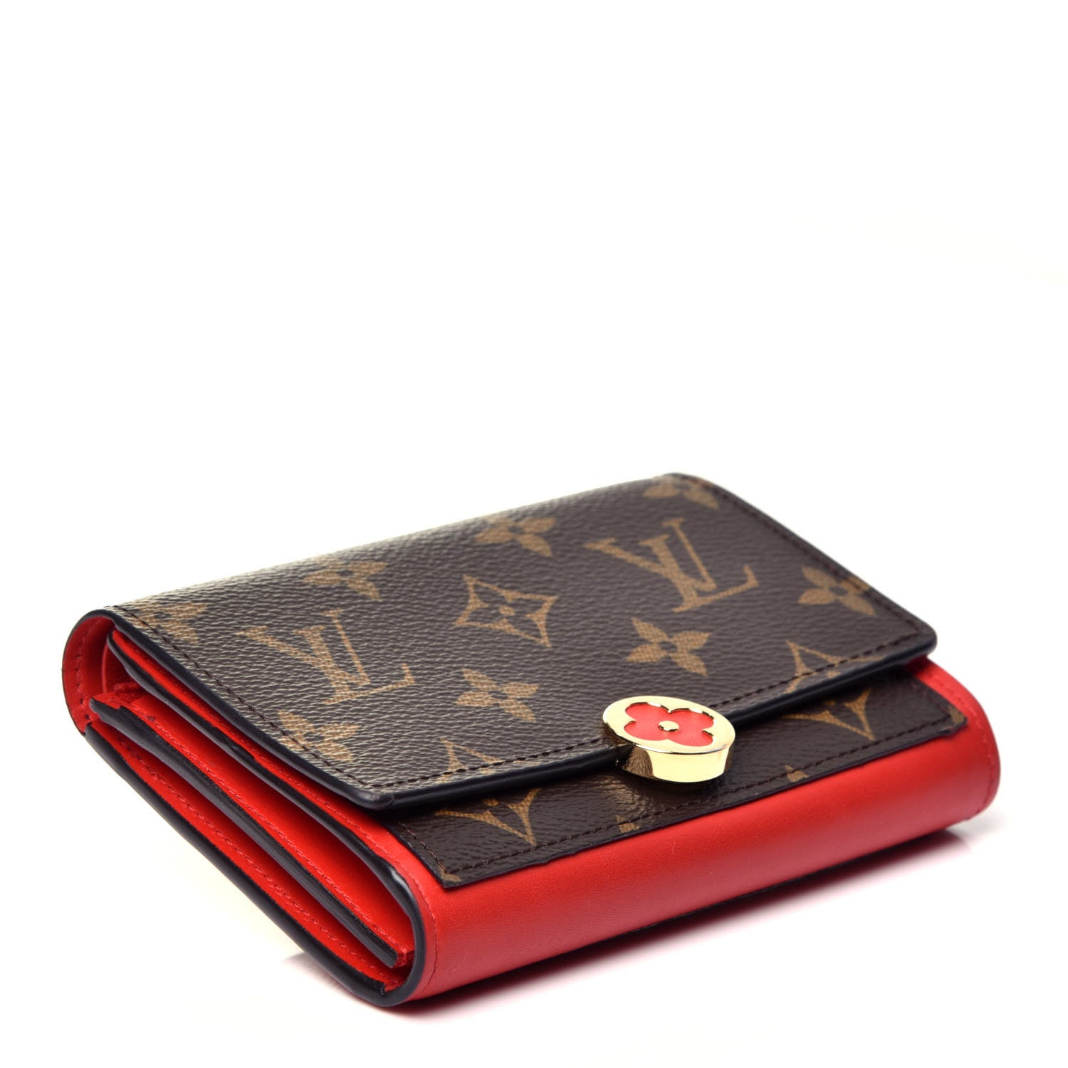 Louis Vuitton Monogram Flore Compact Wallet Coquelicot 4 of 6