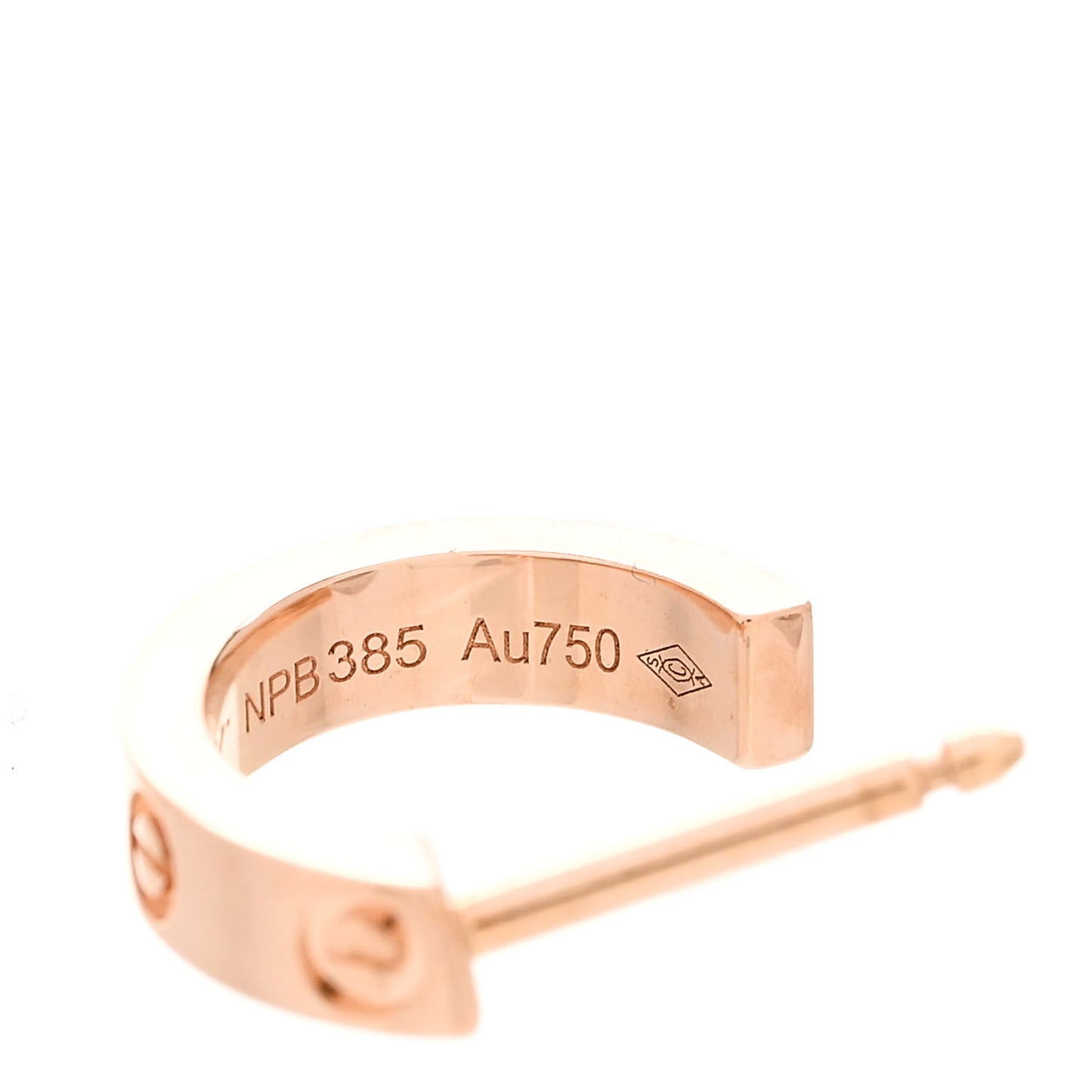 18K Pink Gold Small LOVE Hoop Earrings