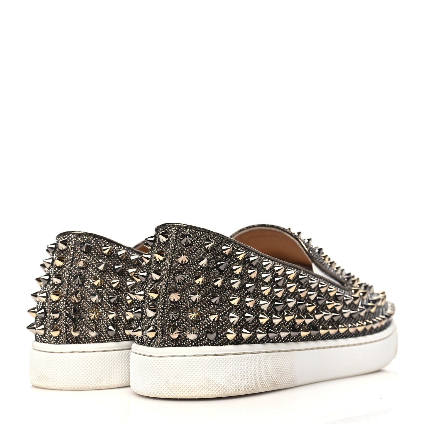 Glitter Chain Spikes Womens Roller Boat Flat 39.5 Roche Multicolor