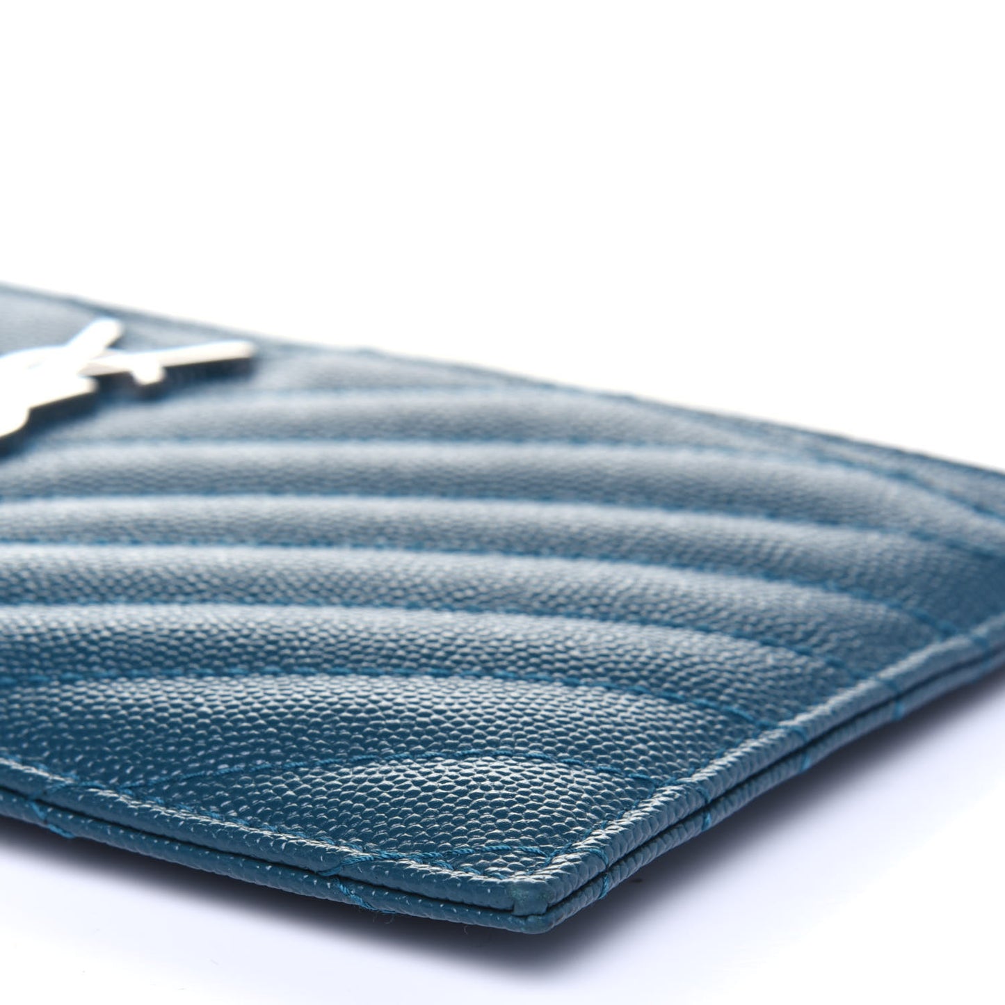 Grain De Poudre Matelasse Chevron Monogram Bill Pouch Peacock Green