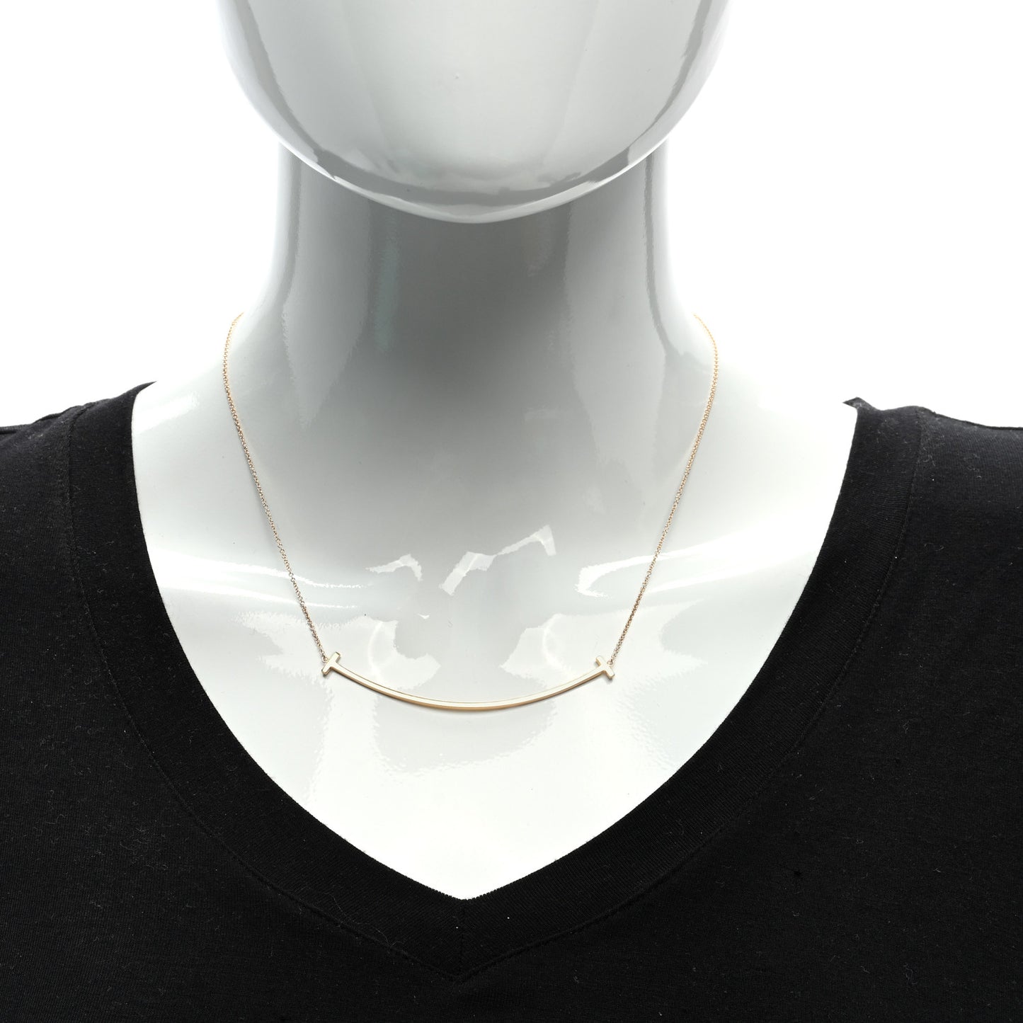 18K Rose Gold Large T Smile Pendant Necklace