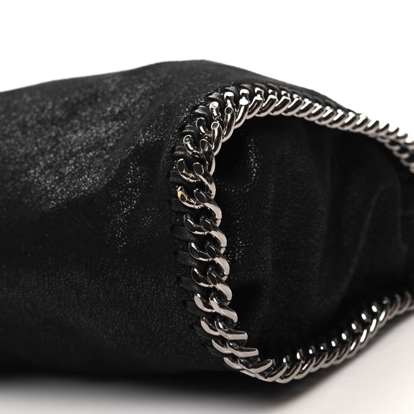 Shaggy Deer Mini Falabella Fold Over Tote Black