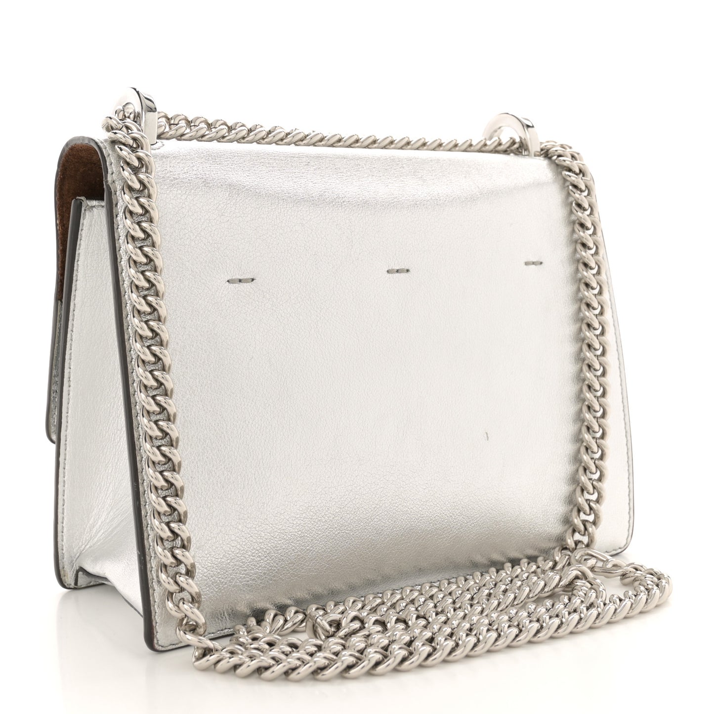 Agnello Old Shine Small Kan U Shoulder Bag Silver