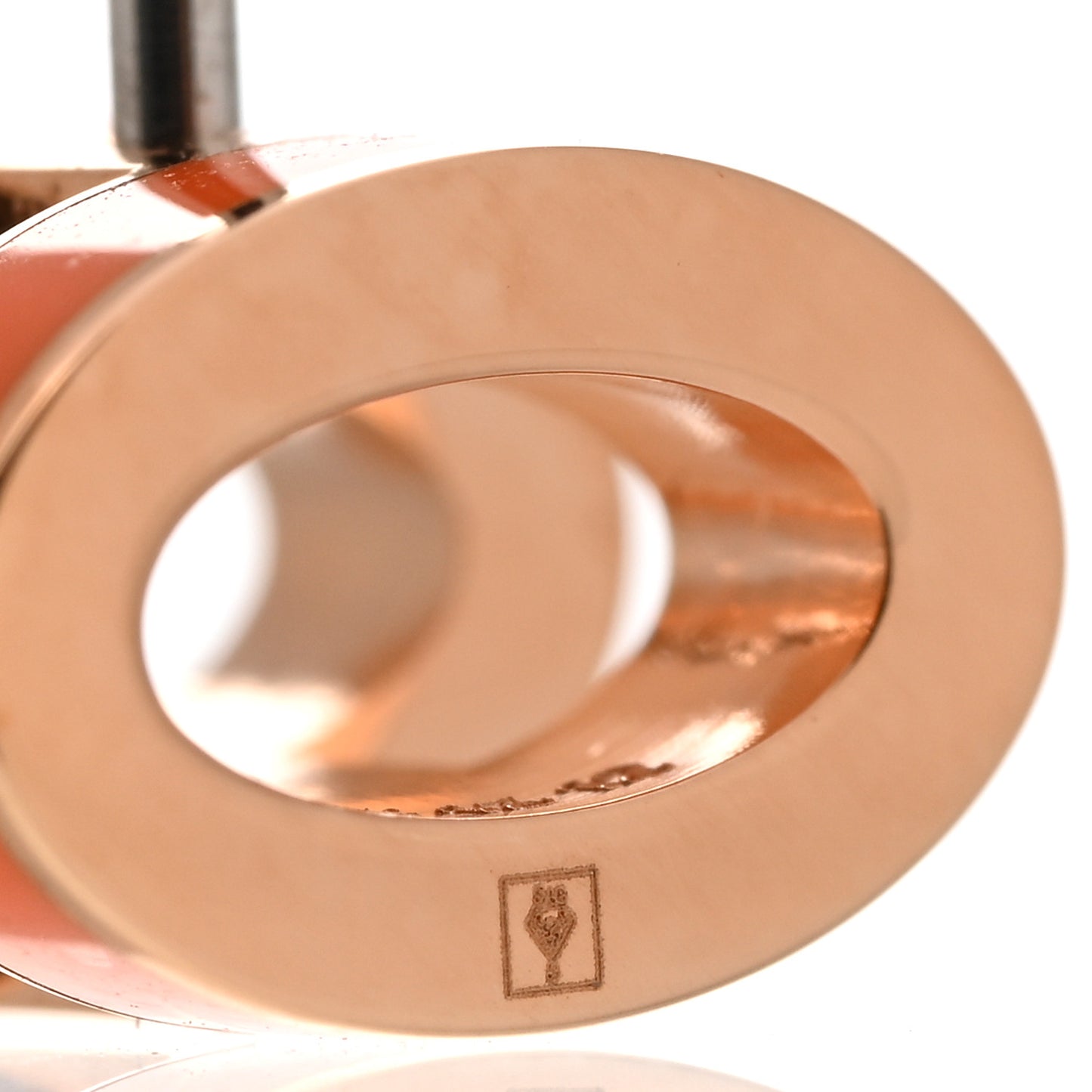 Rose Gold Lacquered Mini Pop H Earrings Orange