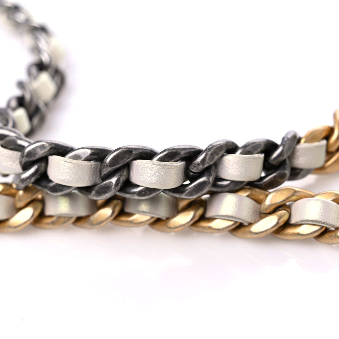 Iridescent Calfskin Quilted Chanel 19 Wallet On Chain WOC White