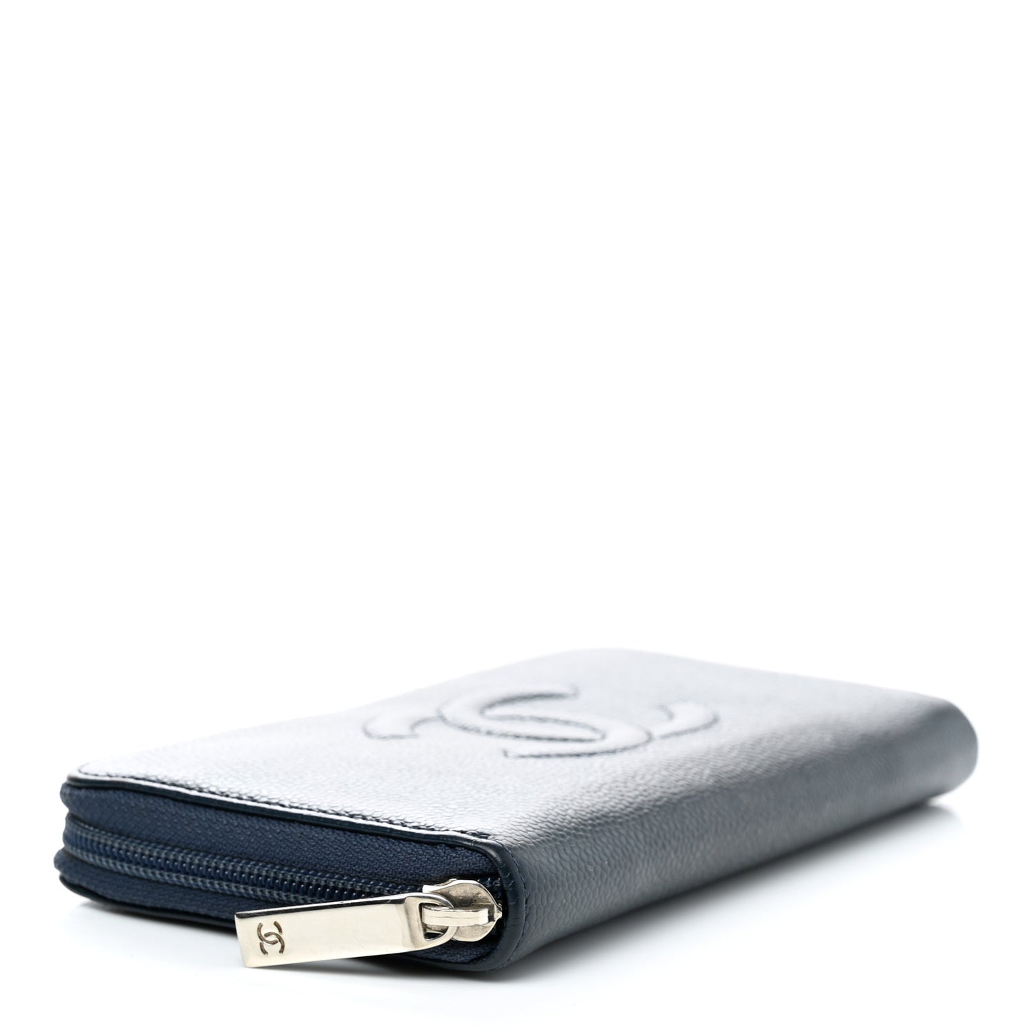 Caviar Large CC Timeless Zip Around Wallet Blue