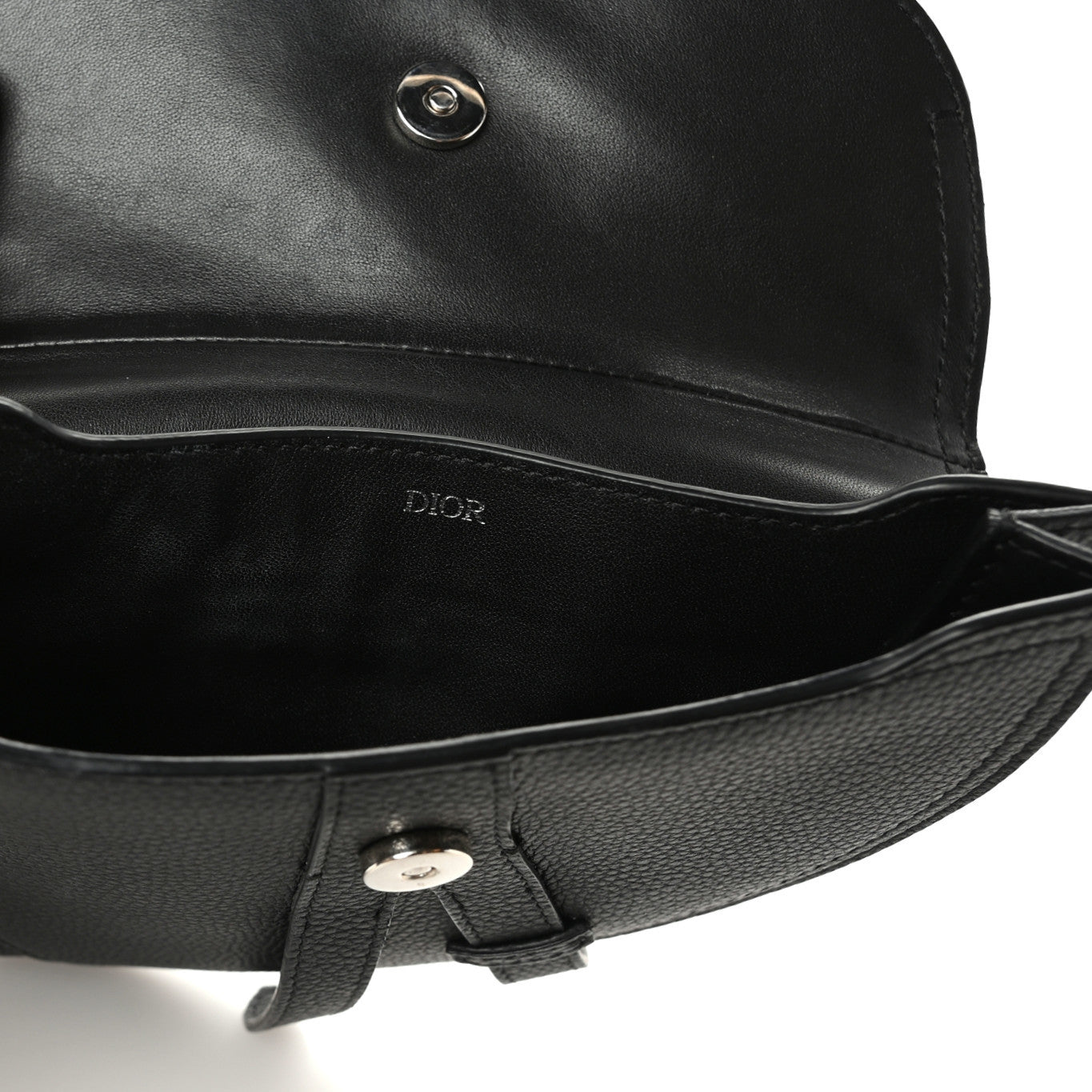 X KAWS Grained Calfskin Saddle Wristlet Black