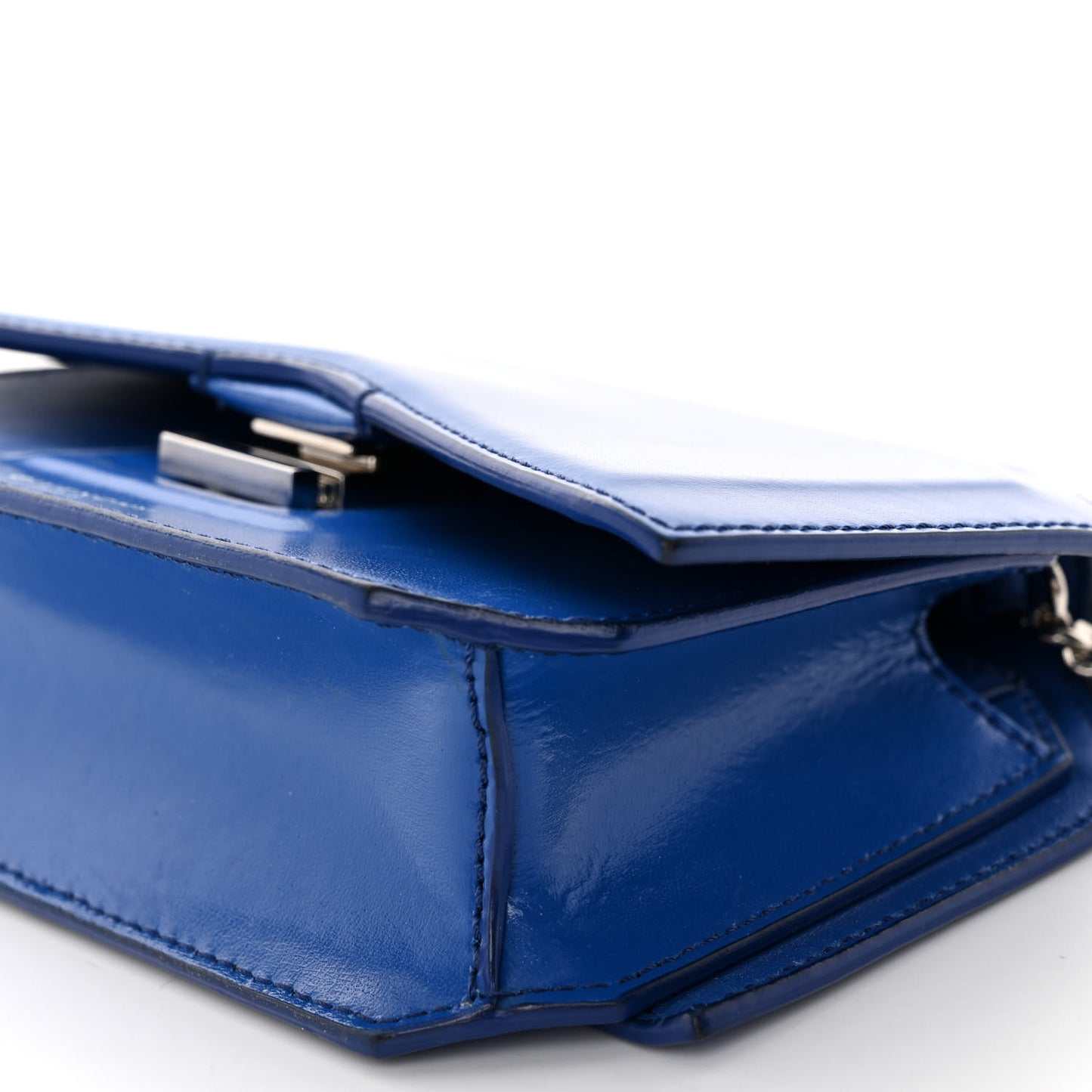 Calfskin Bow Cut Chain Wallet