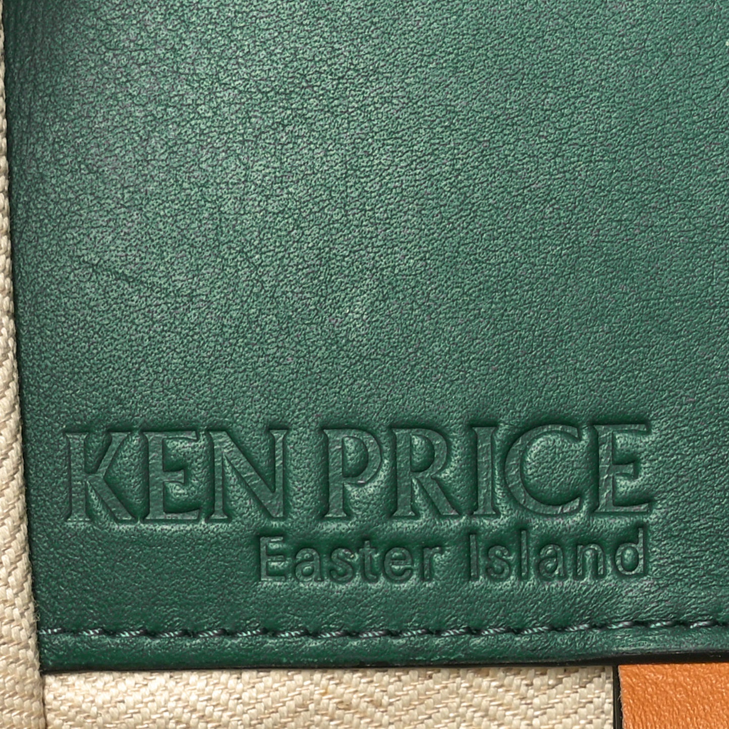 X KEN PRICE Calfskin Suede Small Easter Island Hammock Shoulder Bag Blue Tan Multicolor
