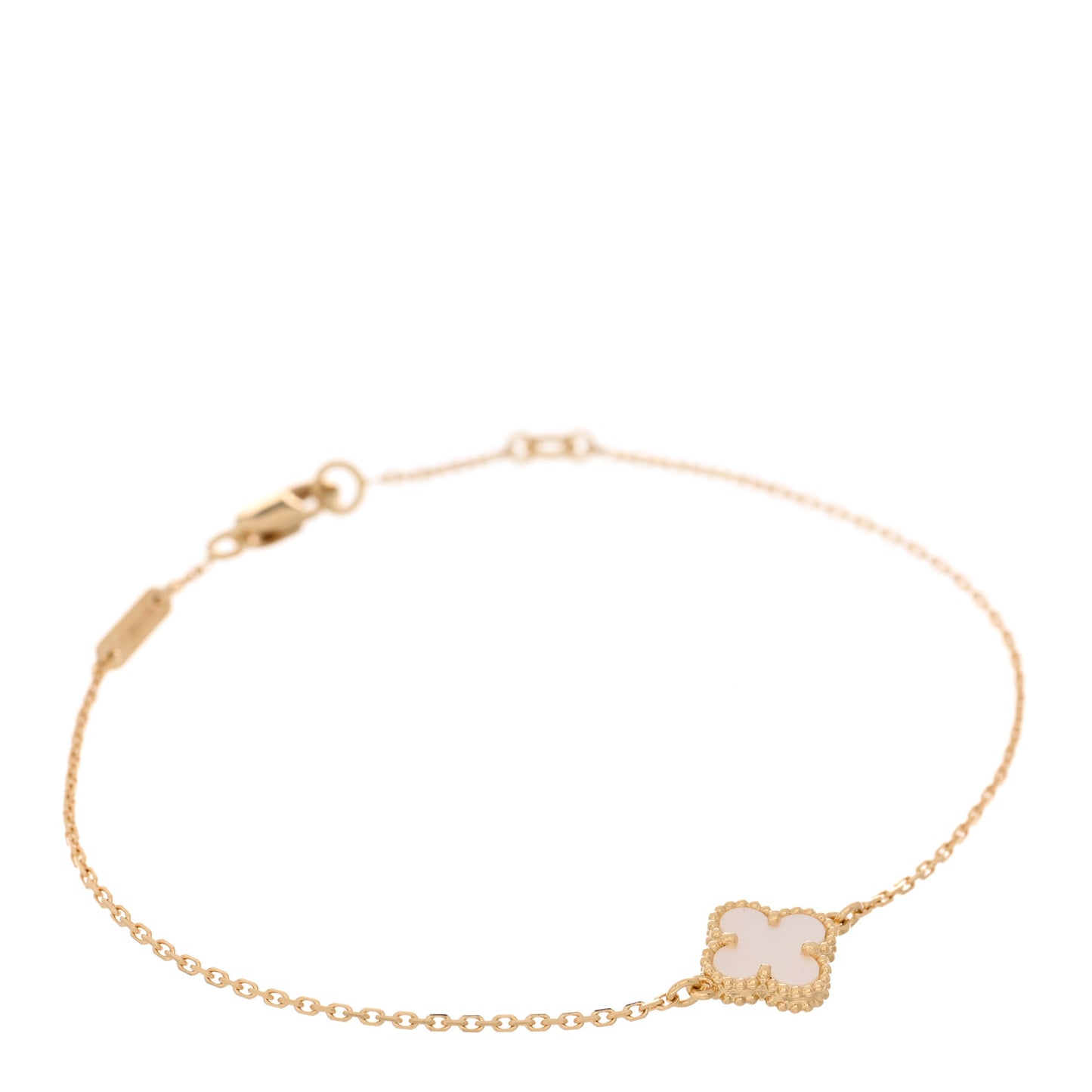 18K Yellow Gold Mother of Pearl Sweet Alhambra Bracelet