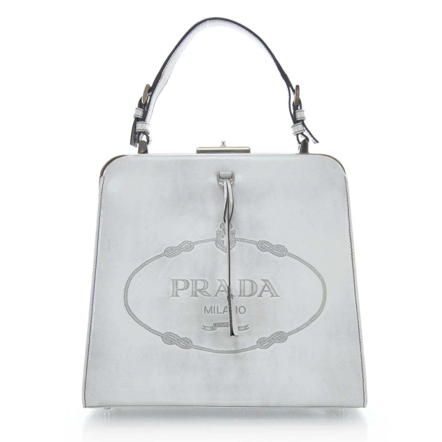 Spazzolato Logo Print Framed Bag Quarzo