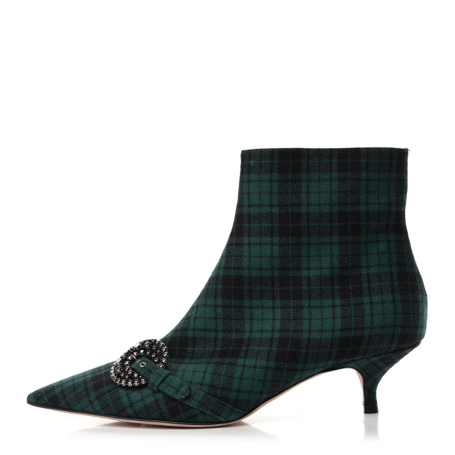 Christian Dior Canvas Tartan Gang Ankle Boots 41 Green 1 of 10