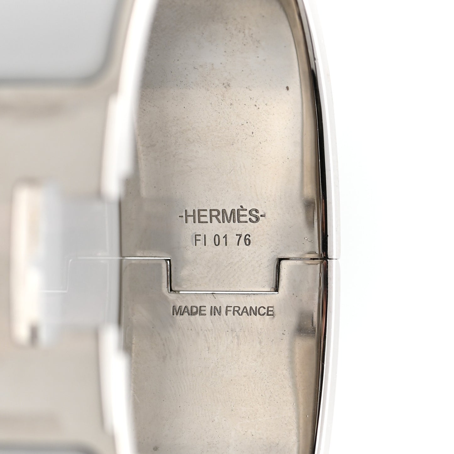 Enamel Wide Clic Clac H Bracelet GM White