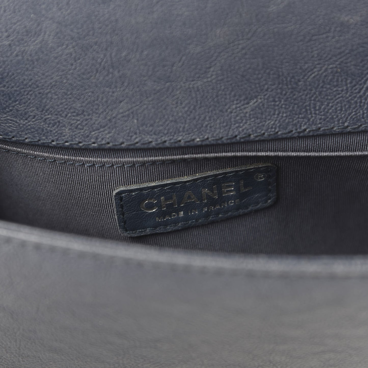Calfskin Quilted Medium Top Handle Boy Flap Blue