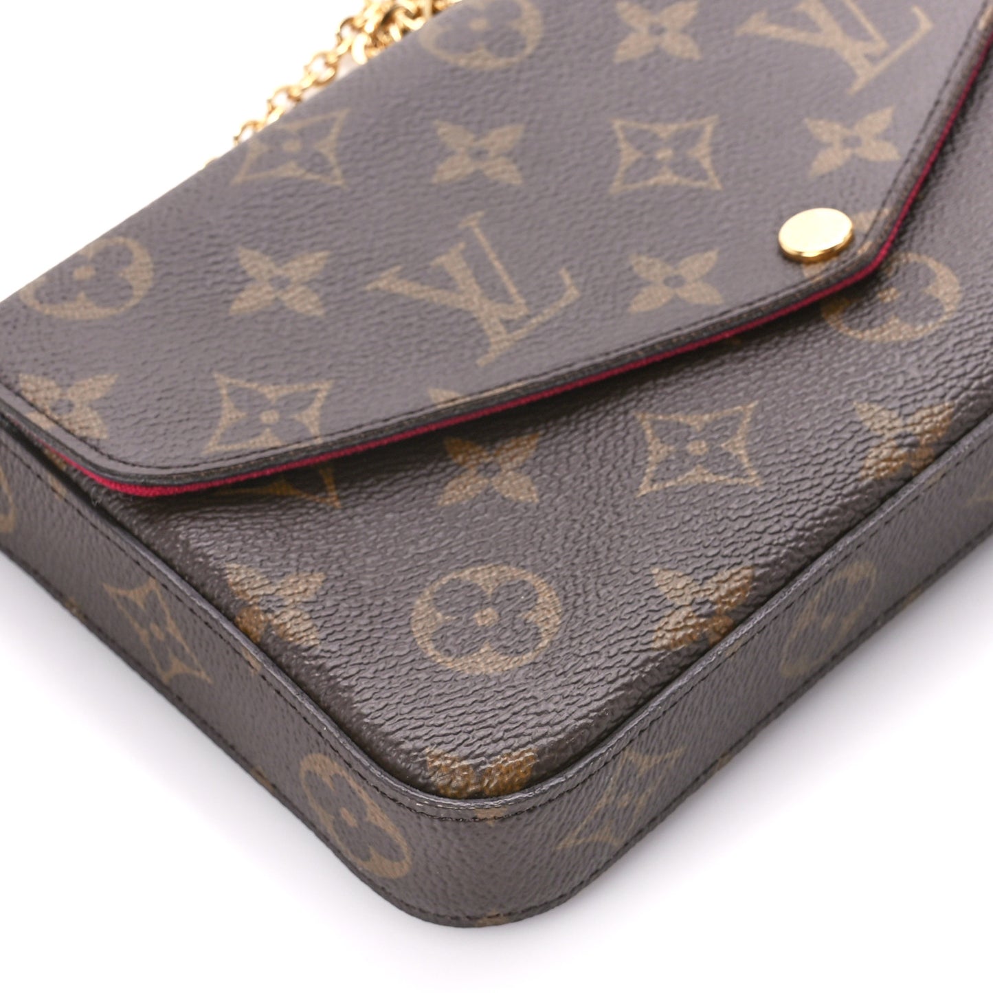 Monogram Pochette Felicie Chain Wallet Fuchsia