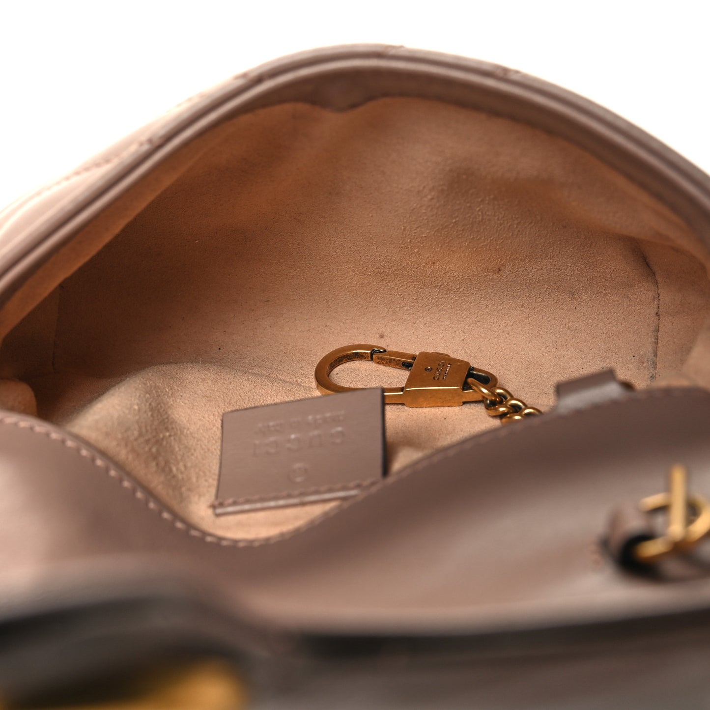 Calfskin Matelasse Super Mini GG Marmont Shoulder Bag Porcelain Rose