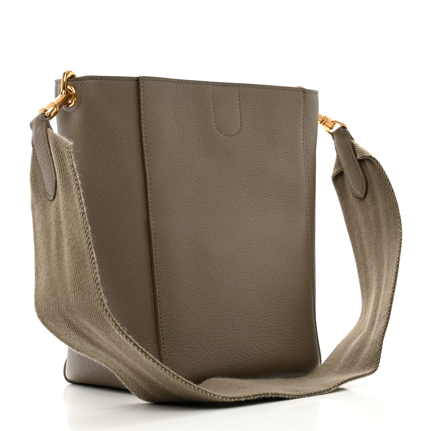 Soft Grained Calfskin Small Sangle Bucket Bag Taupe