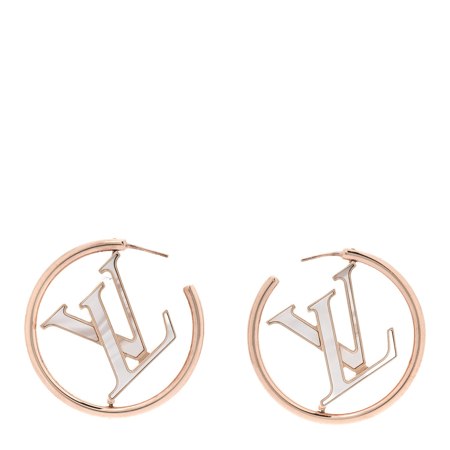 Louis Vuitton Brass Mother of Pearl Stellar Earrings Rose Gold