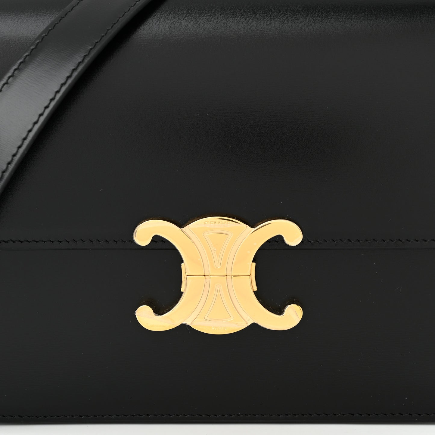 Shiny Calfskin Medium Triomphe Black
