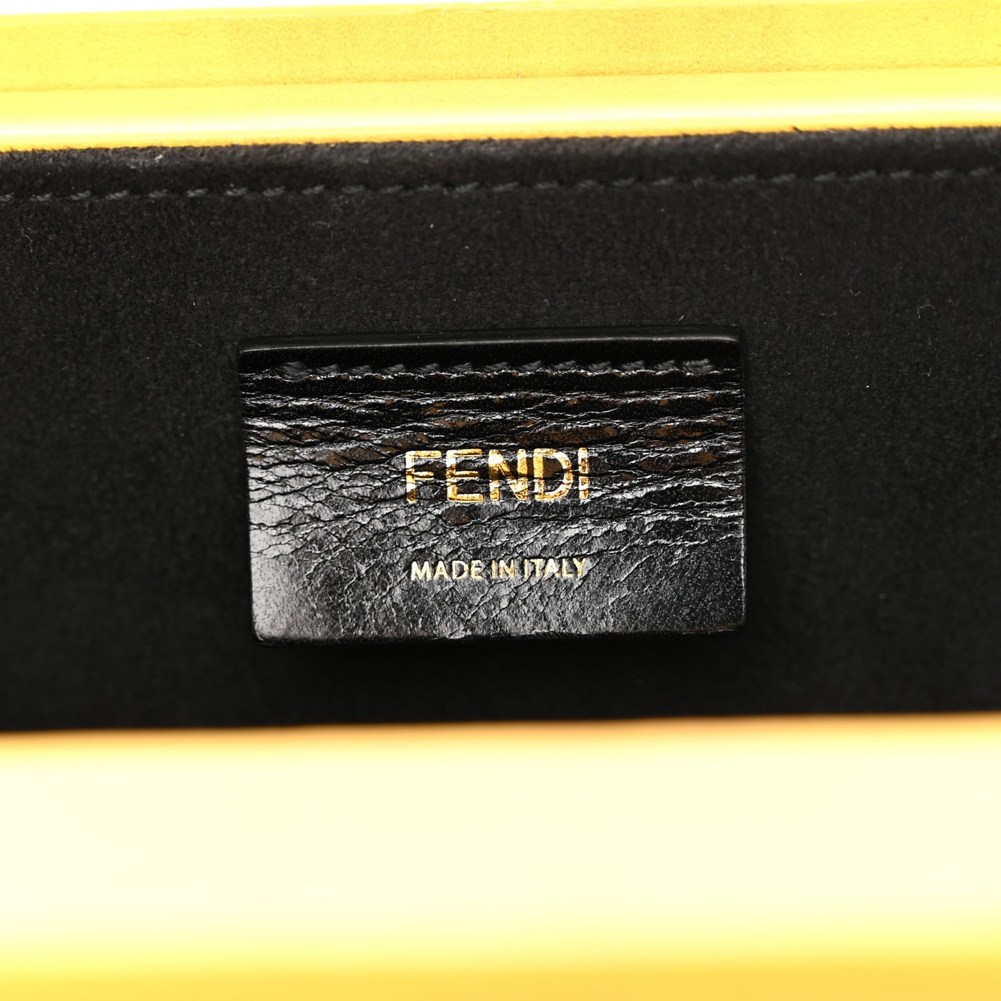 Vitello Fluffy Logo Horizontal Box Crossbody Bag Yellow Box Black
