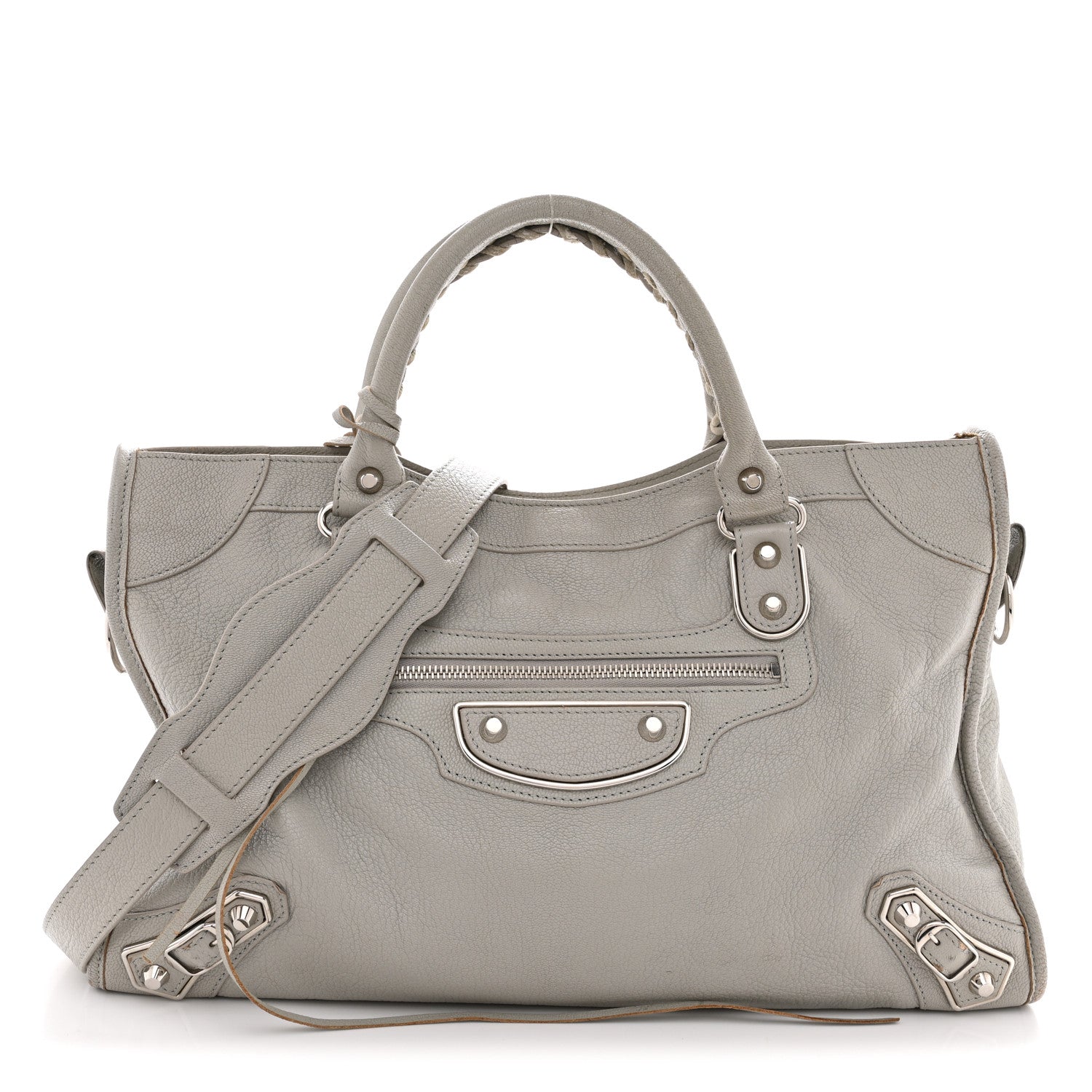 Balenciaga Chevre Silver Metallic Edge Hardware City Gris Glace