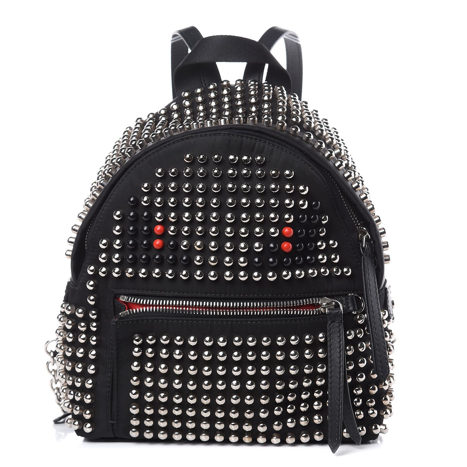 Fendi Nylon Vitello Dolce Studded Monster Mini Backpack Black 409710 – FASHIONPHILE