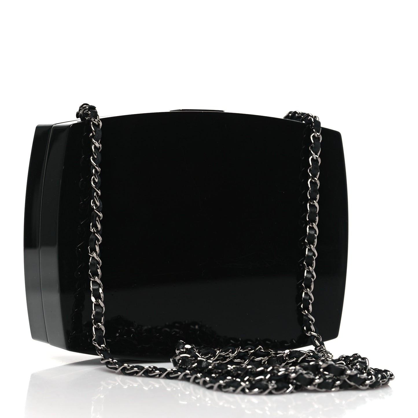 Plexiglass Compact Box Clutch Black