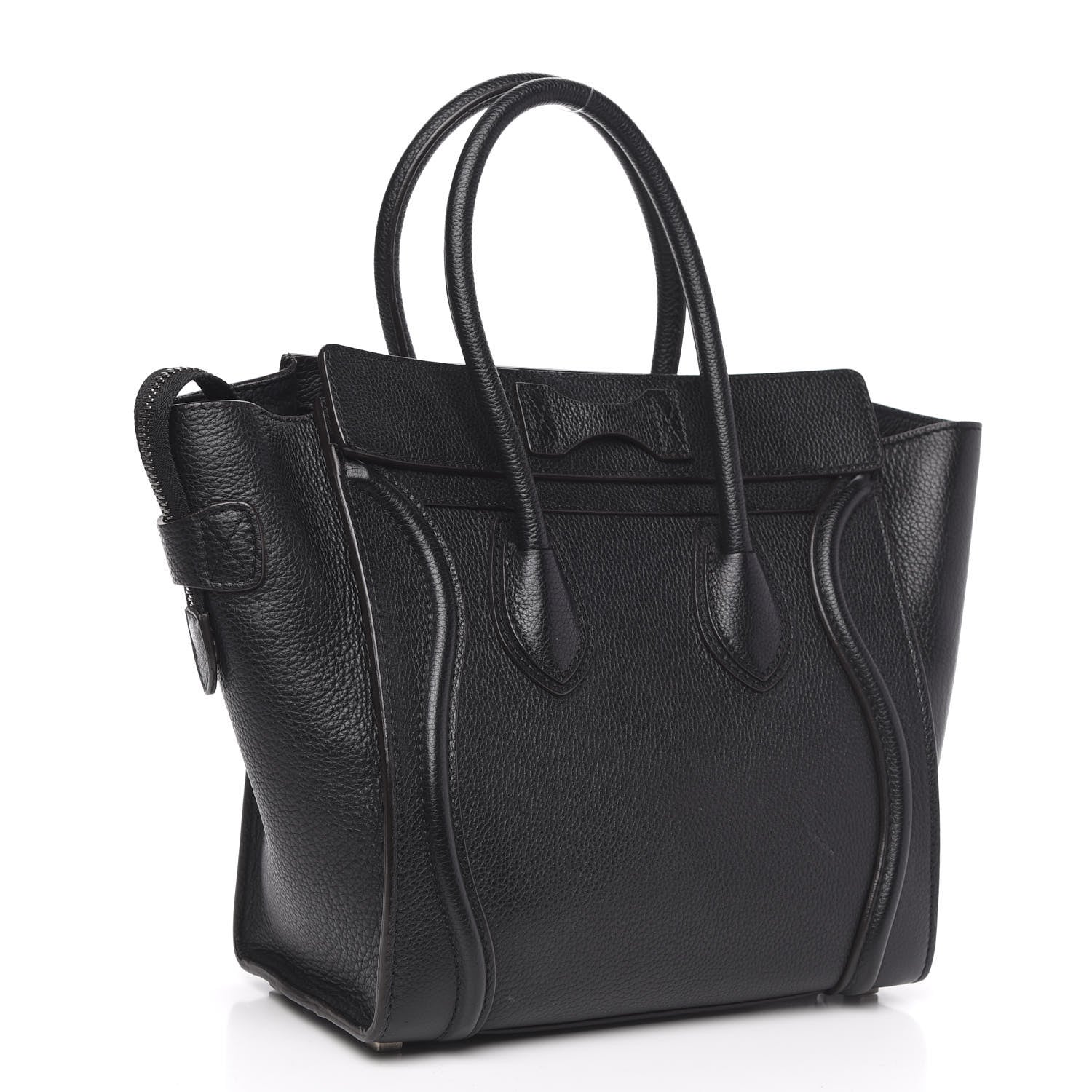 Celine Drummed Calfskin Micro Luggage Black 3 of 12