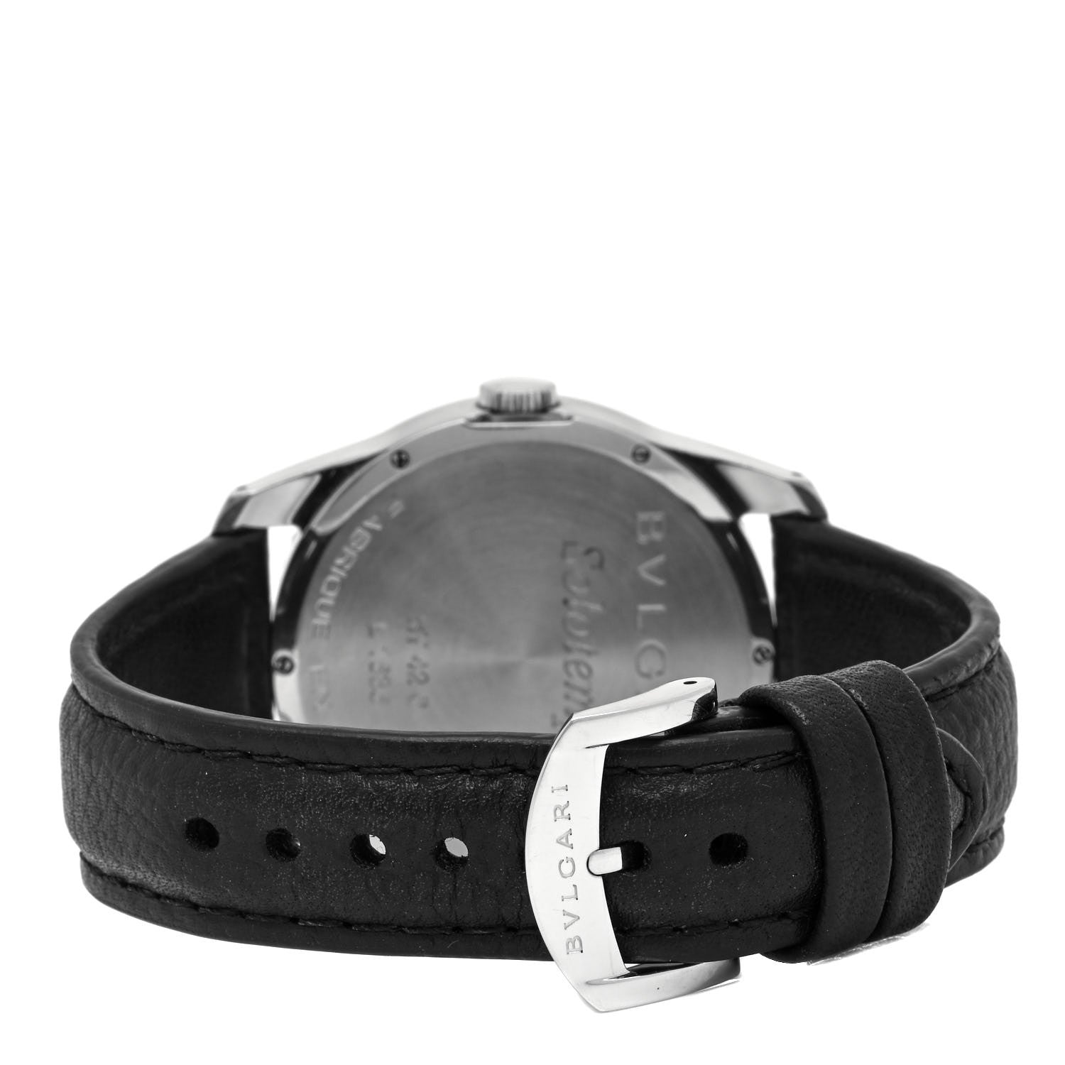 Bulgari Stainless Steel Calfskin 42mm Solotempo Quartz Watch Black 3 of 5