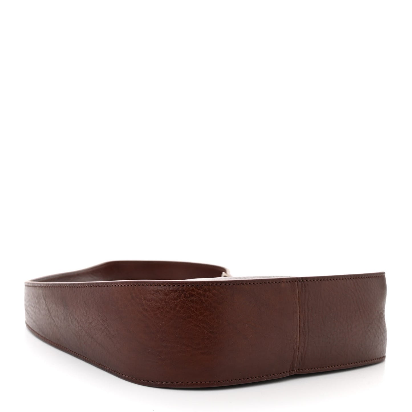 Grained Calfskin Half Moon Shoulder Bag Burnt Wood