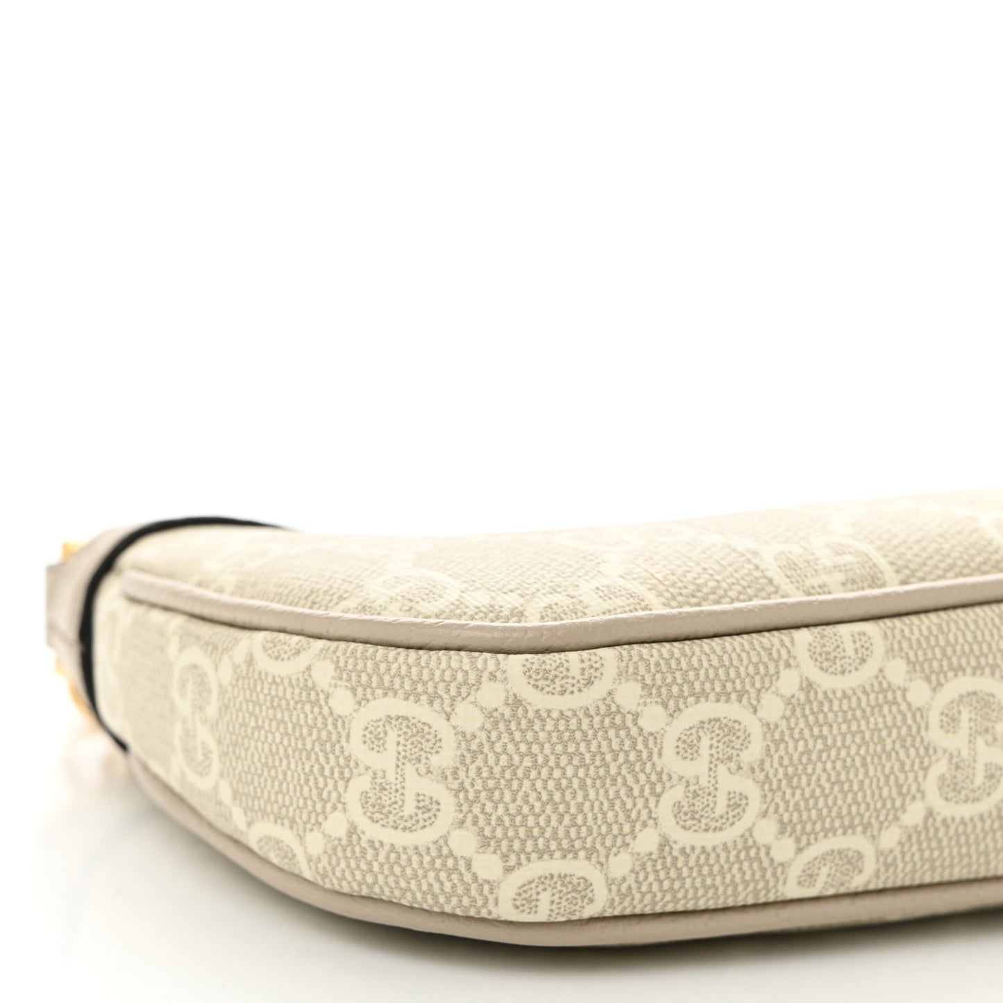 GG Supreme Monogram Textured Dollar Calfskin Web Mini Ophidia GG Handbag Beige Mystic White Oatmeal