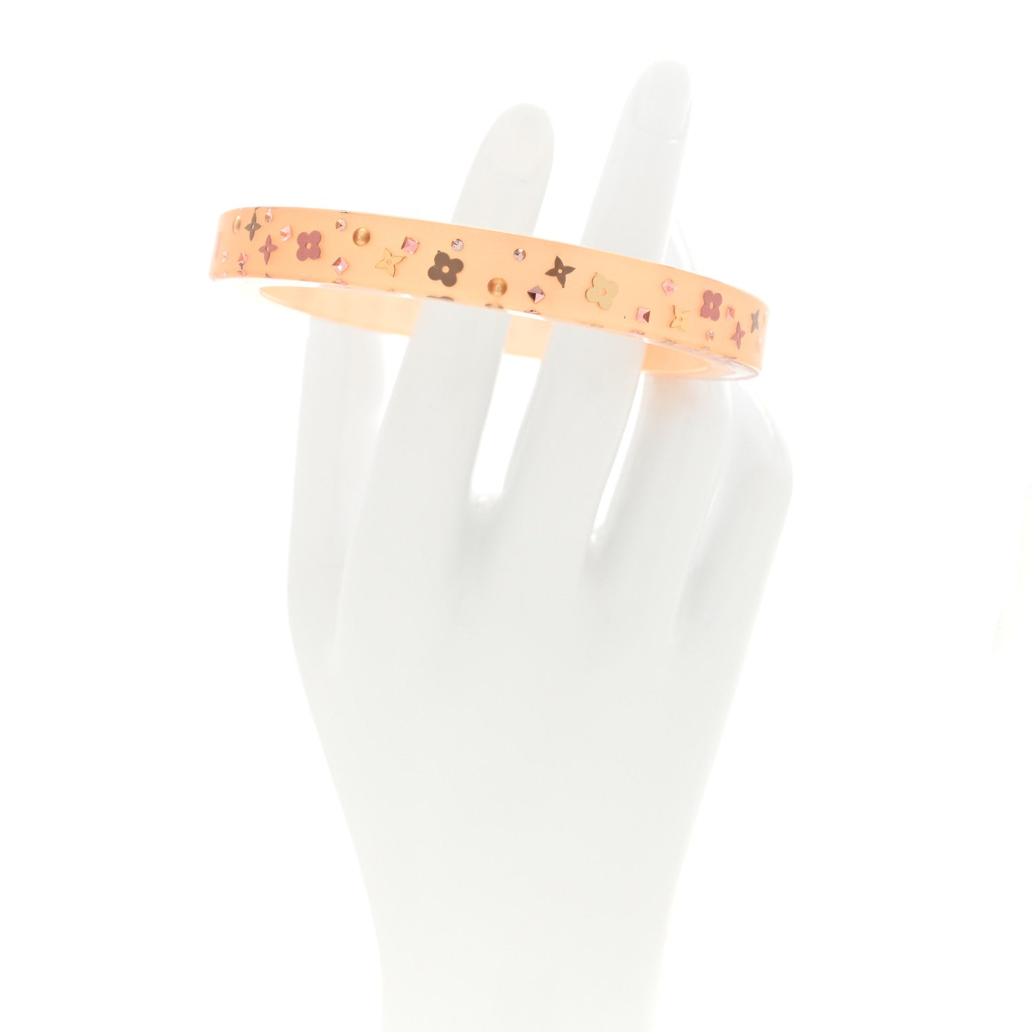 Louis Vuitton Resin Swarovski Inclusion Art Deco TPM Bracelet Beige 2 of 4