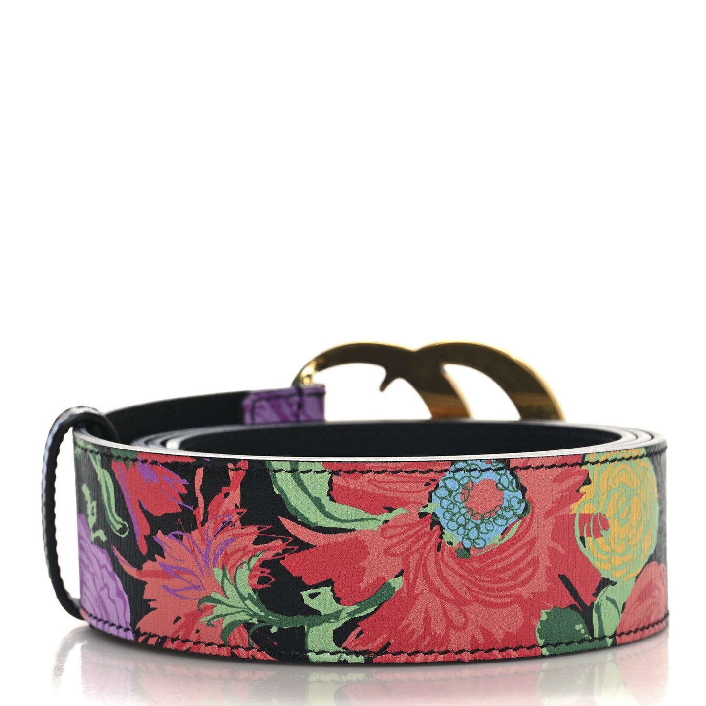 x Ken Scott Calfskin Double G 40mm Belt 100 40 Black Multicolor