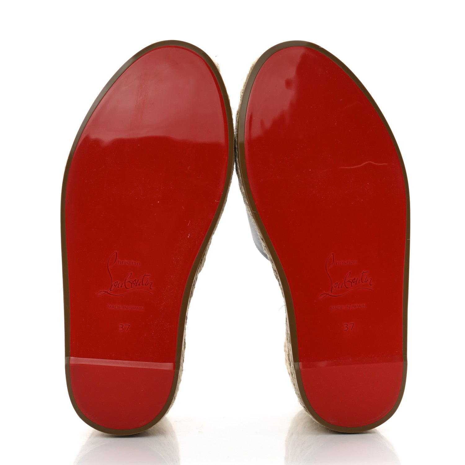 Christian Louboutin Calfskin Ariella Zeppa 130 Espadrille Sandals 37 Black Naturel 5 of 8