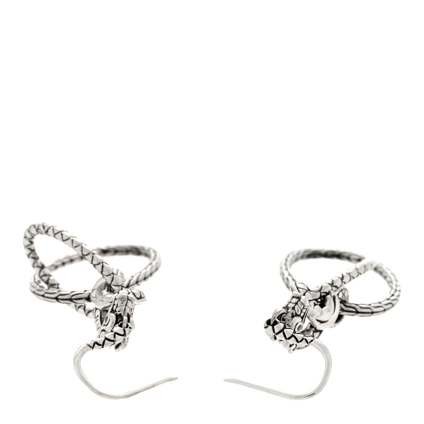 Sterling Silver Blue Sapphire Legends Naga Dragon Interlocking Drop Earrings
