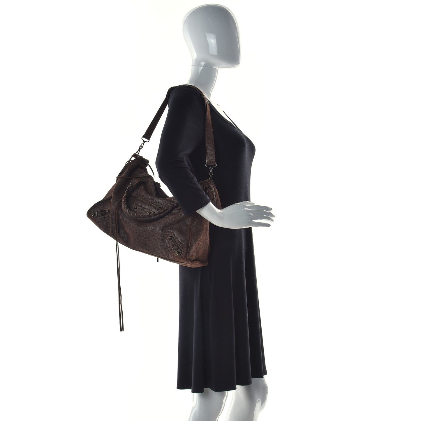 Metallic Craquele Calfskin Classic Hardware City Bronze