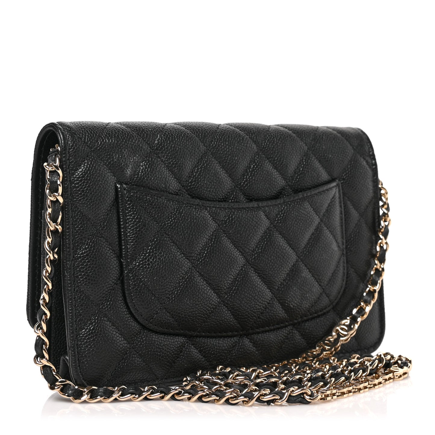 Caviar Quilted Tiny CC Wallet On Chain WOC Black