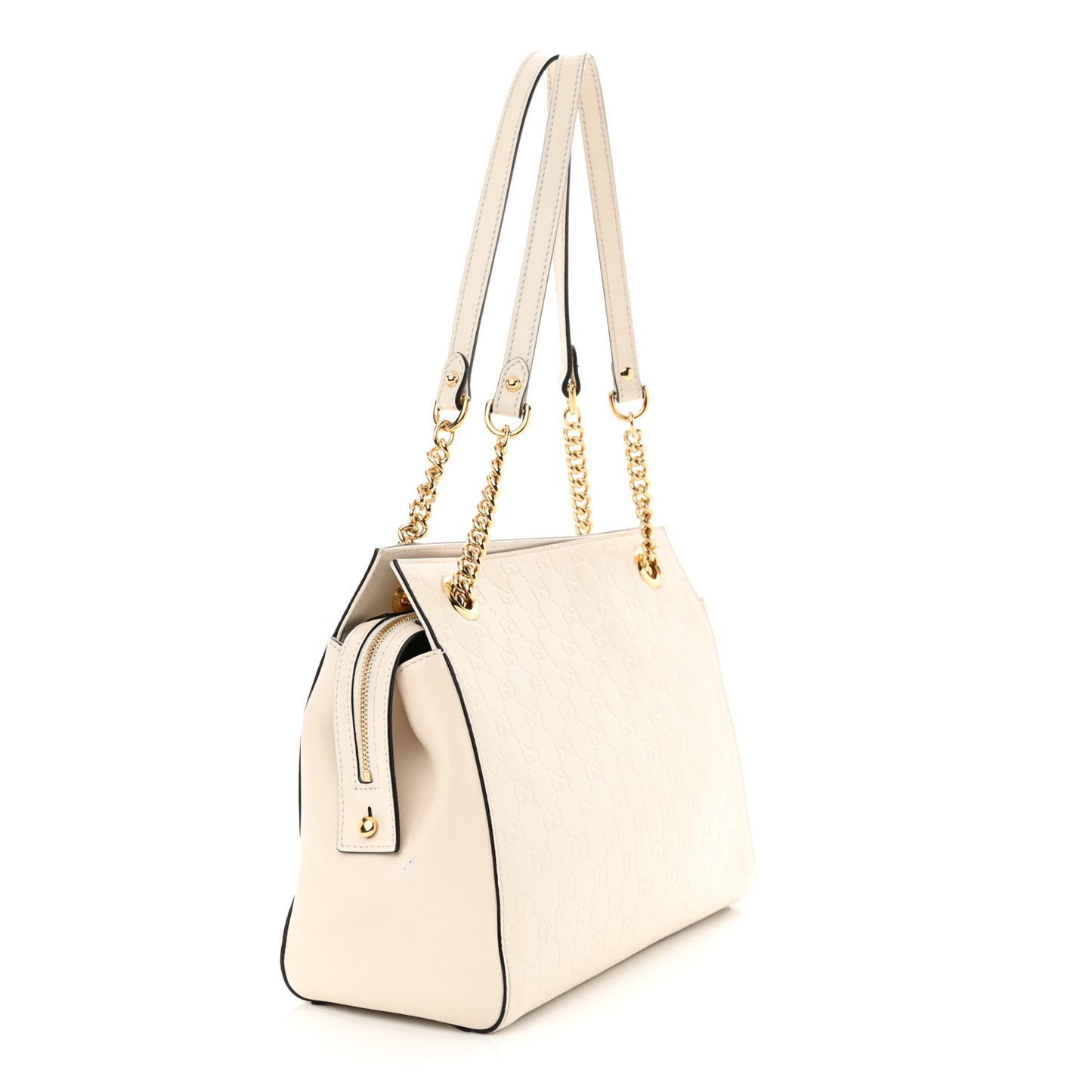 Guccissima Signature Medium Shoulder Tote Bag Mystic White