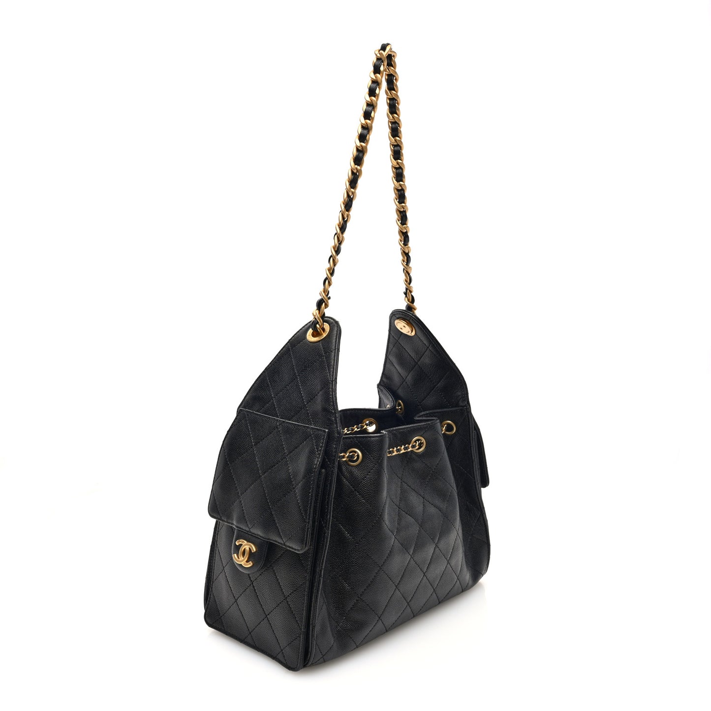 Caviar Quilted Small Chanel 25 Handbag Black