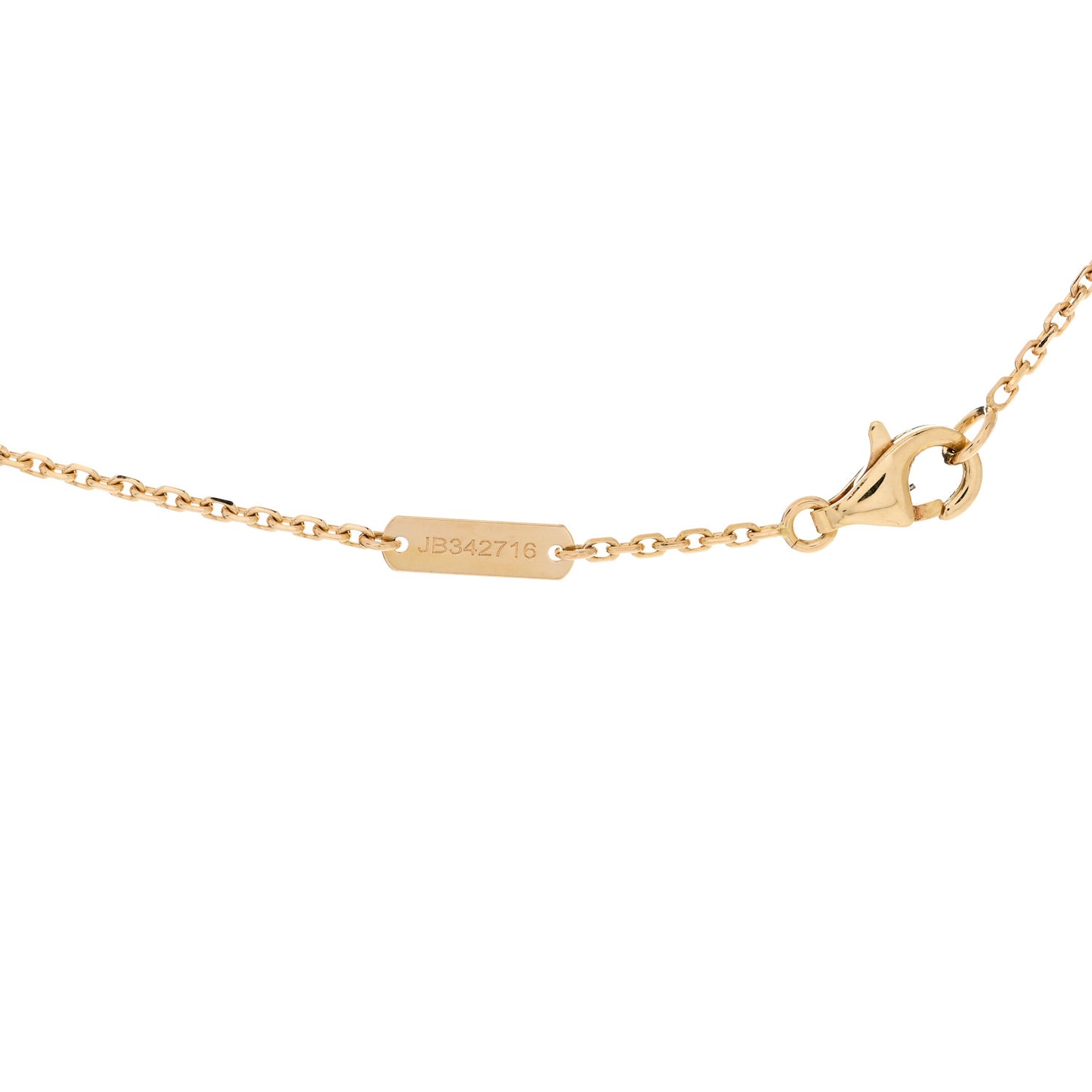 18K Yellow Gold Carnelian Vintage Alhambra Pendant Necklace