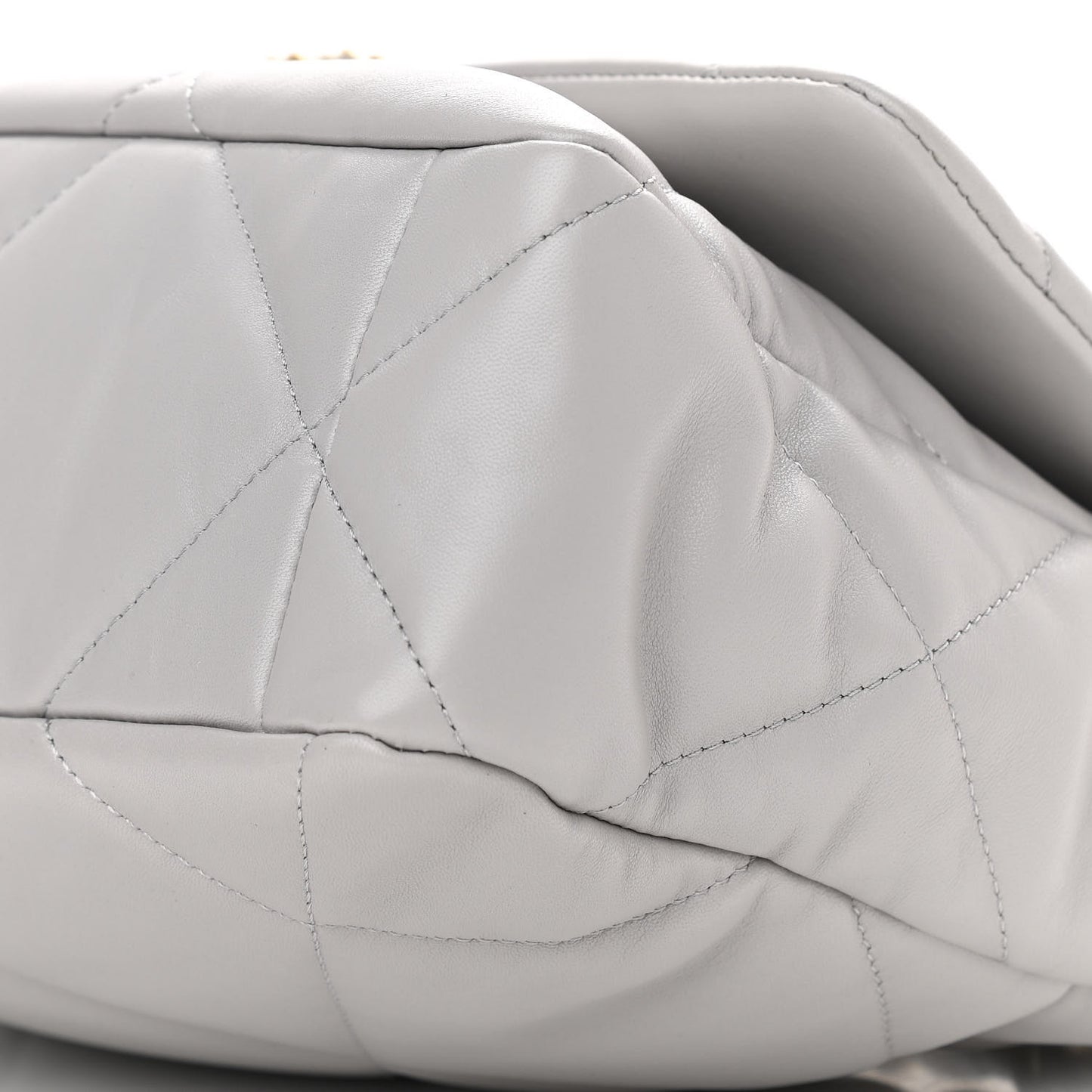 Lambskin Quilted Large Chanel 19 Flap Grey