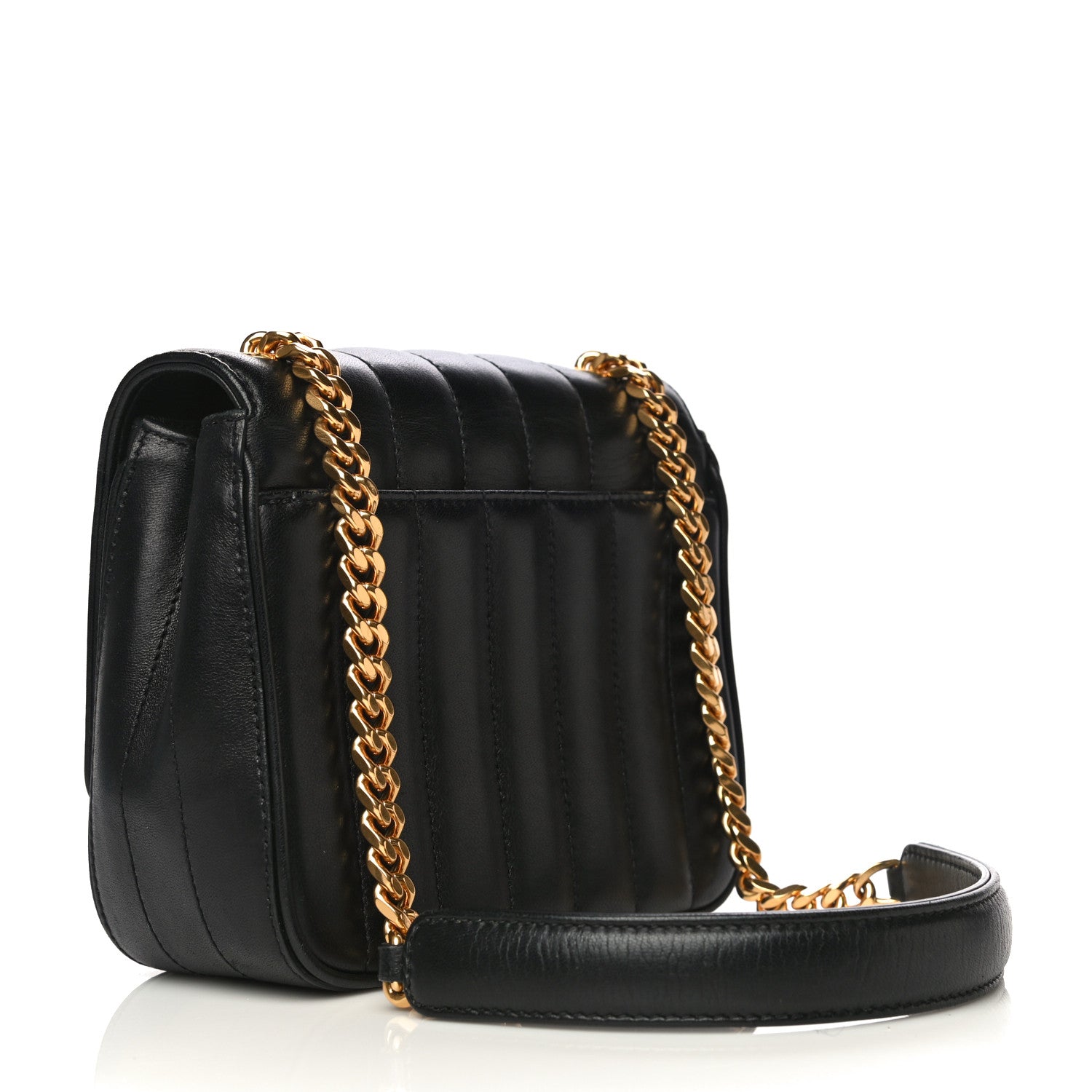 Saint Laurent Lambskin Matelasse Monogram Small Vicky Chain Bag Black 3 of 10