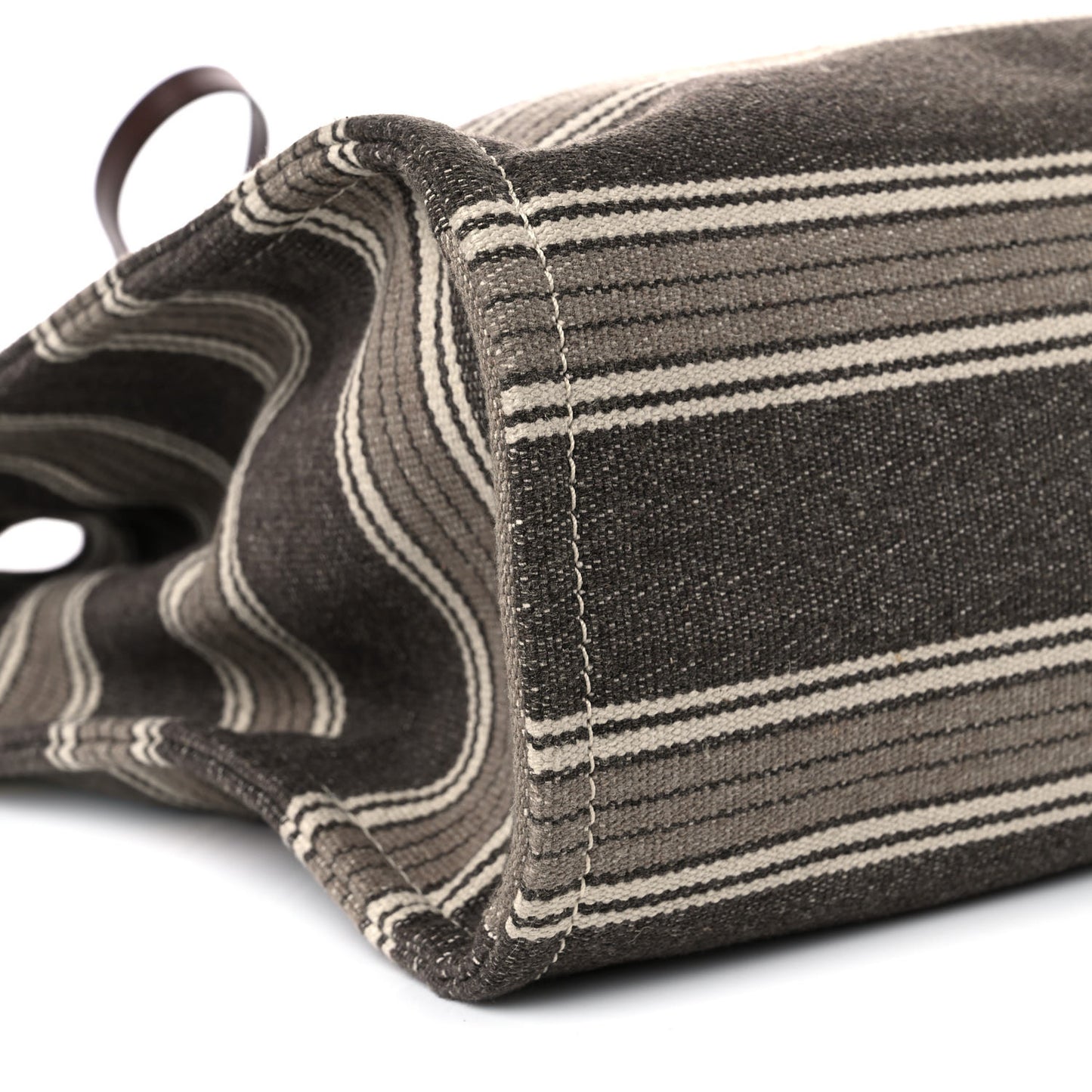 Canvas Calfskin Jacquard Vertical Cabas Grey Brown