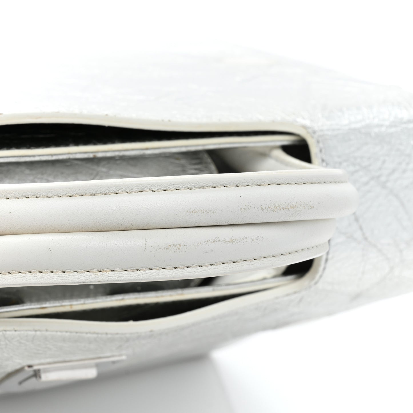 Metallic Calfskin Medium Diorever Flap Silver